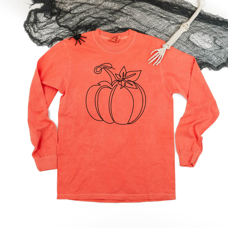 Outline Pumpkin - LONG SLEEVE COMFORT COLORS TEE