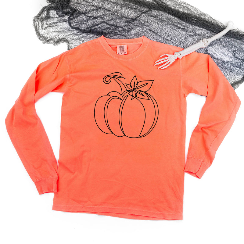 Outline Pumpkin - LONG SLEEVE COMFORT COLORS TEE