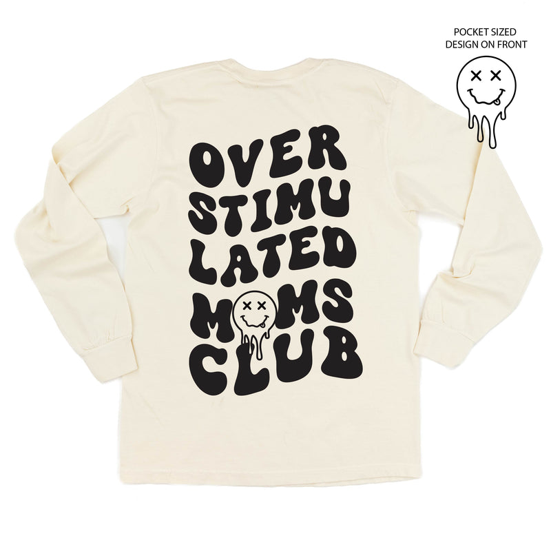 Melting Motherhood - OVERSTIMULATED MOMS CLUB - (w/ Melty X Squiggle Smiley) - LONG SLEEVE COMFORT COLORS TEE