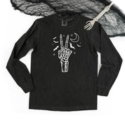 Peace - Skeleton - Long Sleeve Comfort Colors Tee Little Mama Shirt Shop