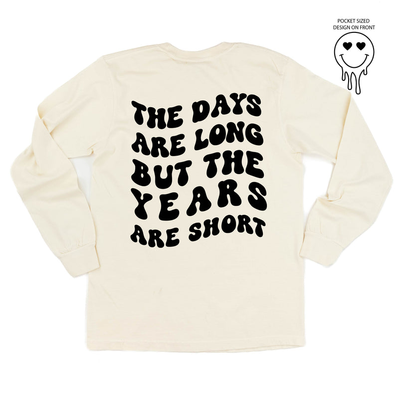 Melting Motherhood - THE DAYS ARE LONG BUT THE YEARS ARE SHORT - (w/ Melty Heart Eyes) - LONG SLEEVE COMFORT COLORS TEE