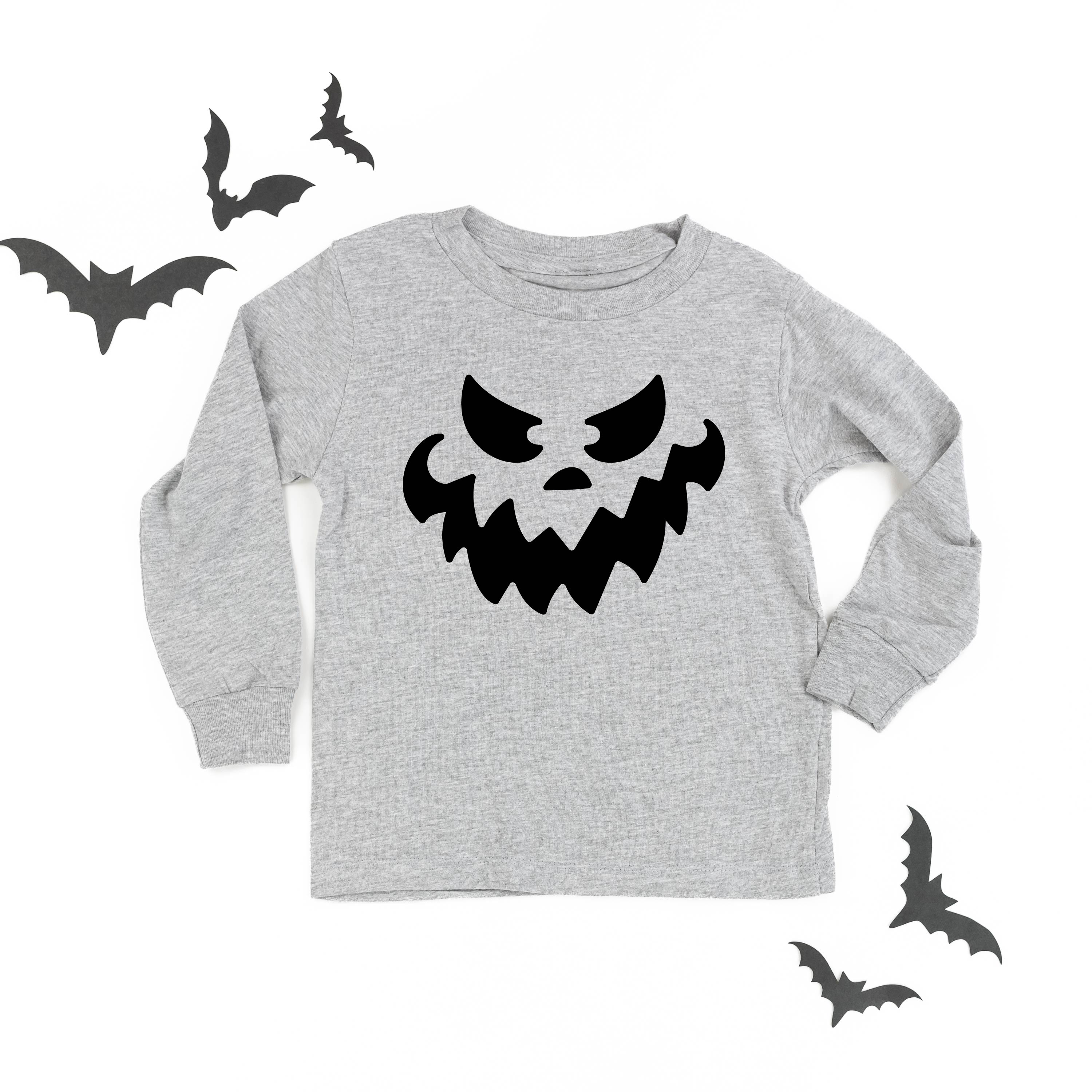 Scary Jack-o'-lantern Face - Child Long Sleeve Tee Little Mama Shirt Shop