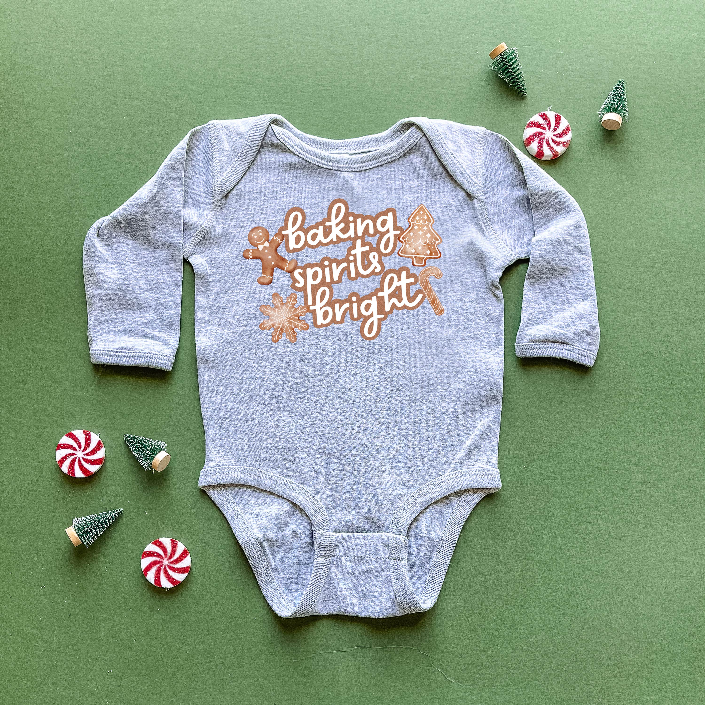 Baking Spirits Bright - Child LONG SLEEVE Tee Little Mama Shirt Shop