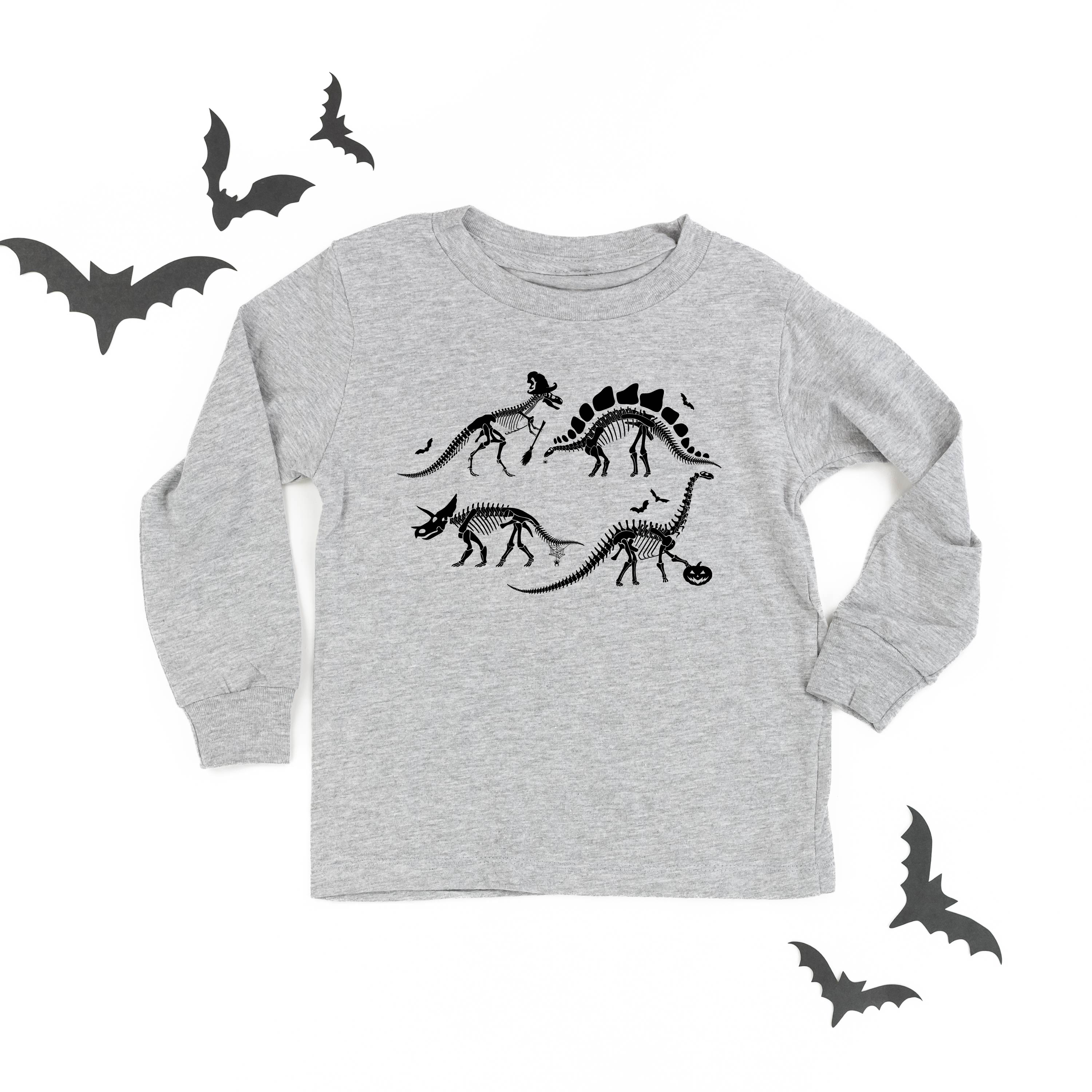 Four Dinosaur Skeletons - Child Long Sleeve Tee Little Mama Shirt Shop