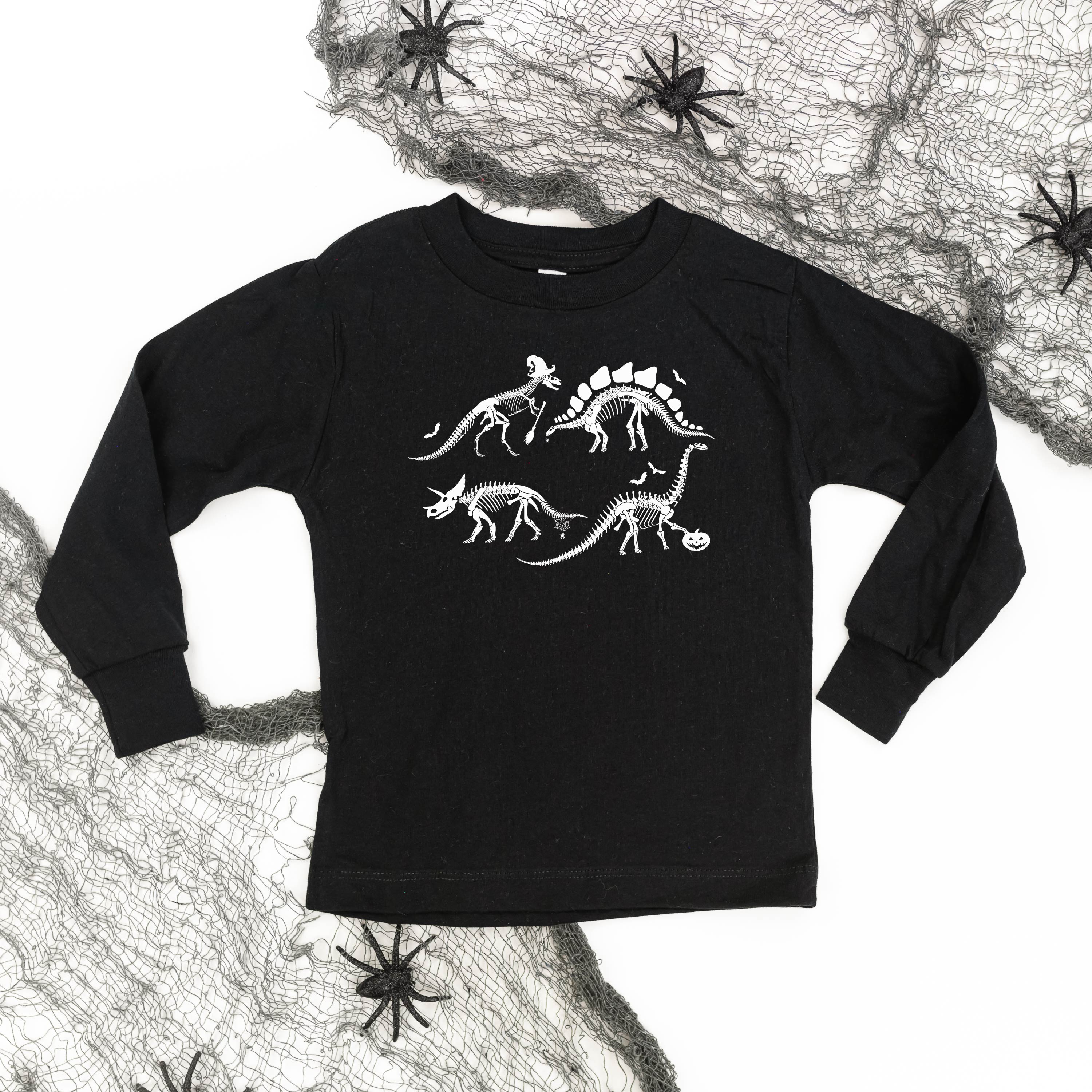 long_sleeve_kids_tees_four_dinosaur_skeletons_little_mama_shirt_shop