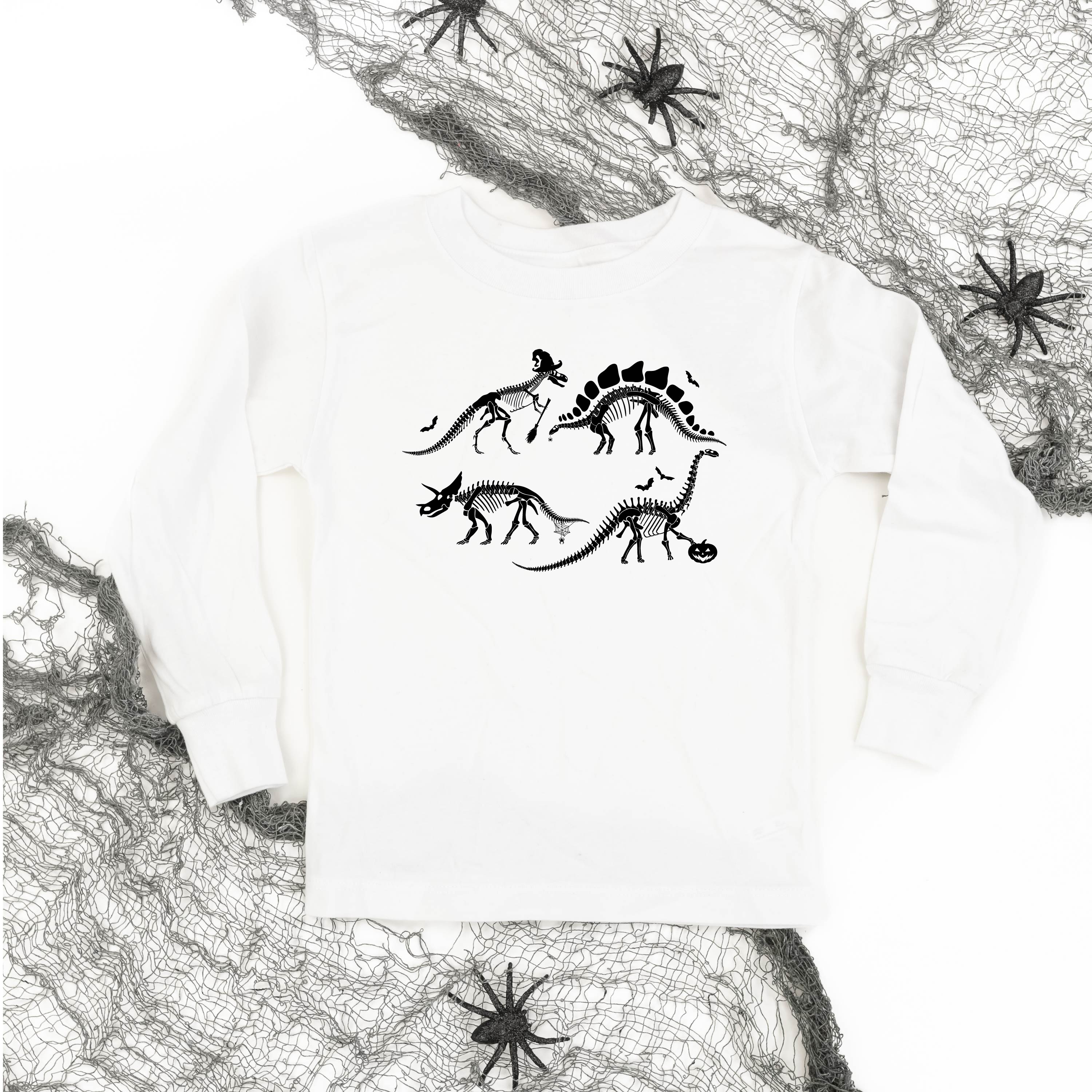 Four Dinosaur Skeletons - Child Long Sleeve Tee Little Mama Shirt Shop