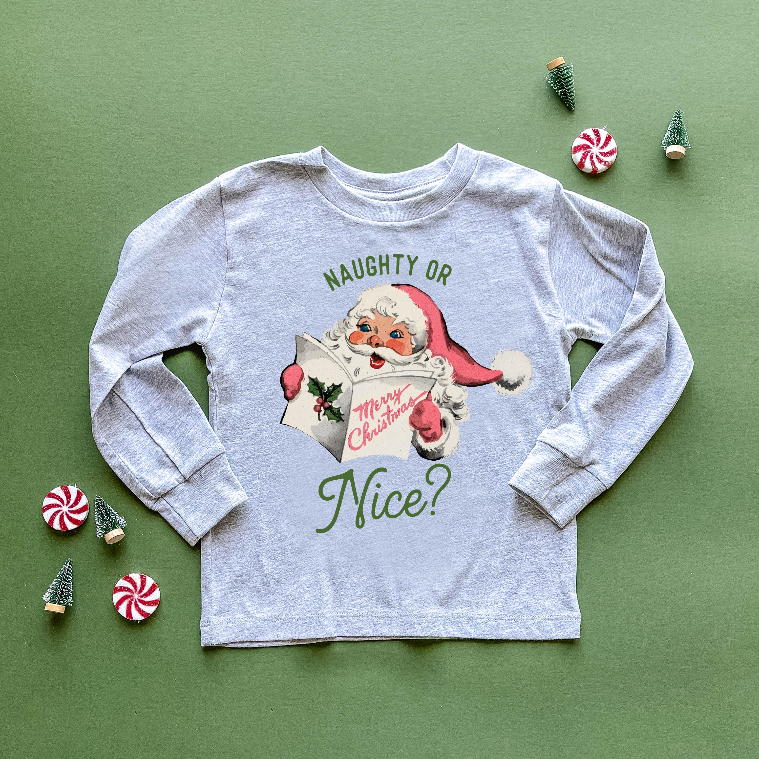 Naughty Or Nice? - Child LONG SLEEVE Tee Little Mama Shirt Shop