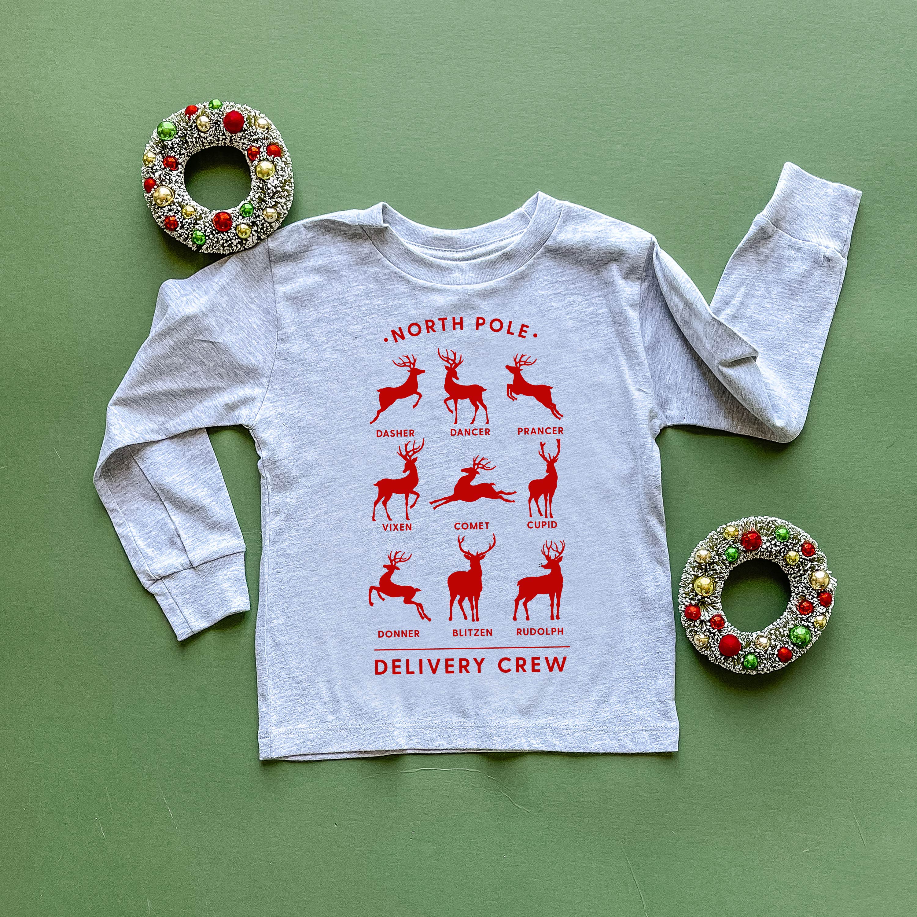 Reindeer - North Pole Delivery Crew - Child LONG SLEEVE Tee Little Mama Shirt Shop