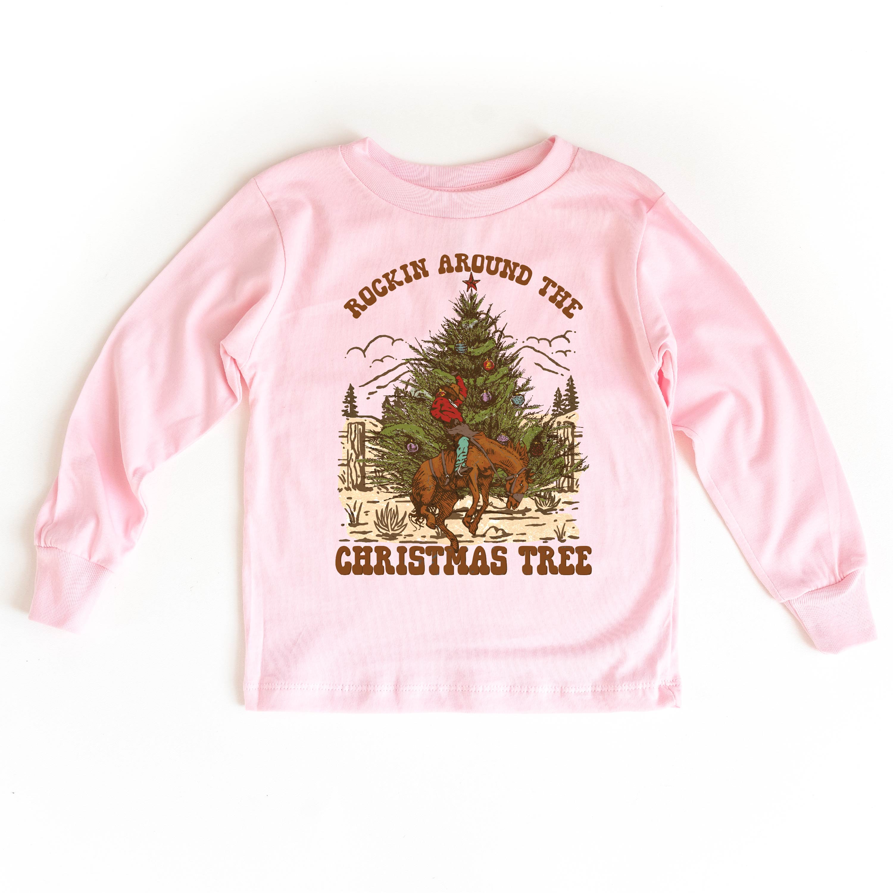 Rockin Around The Christmas Tree - Child LONG SLEEVE Tee Little Mama Shirt Shop