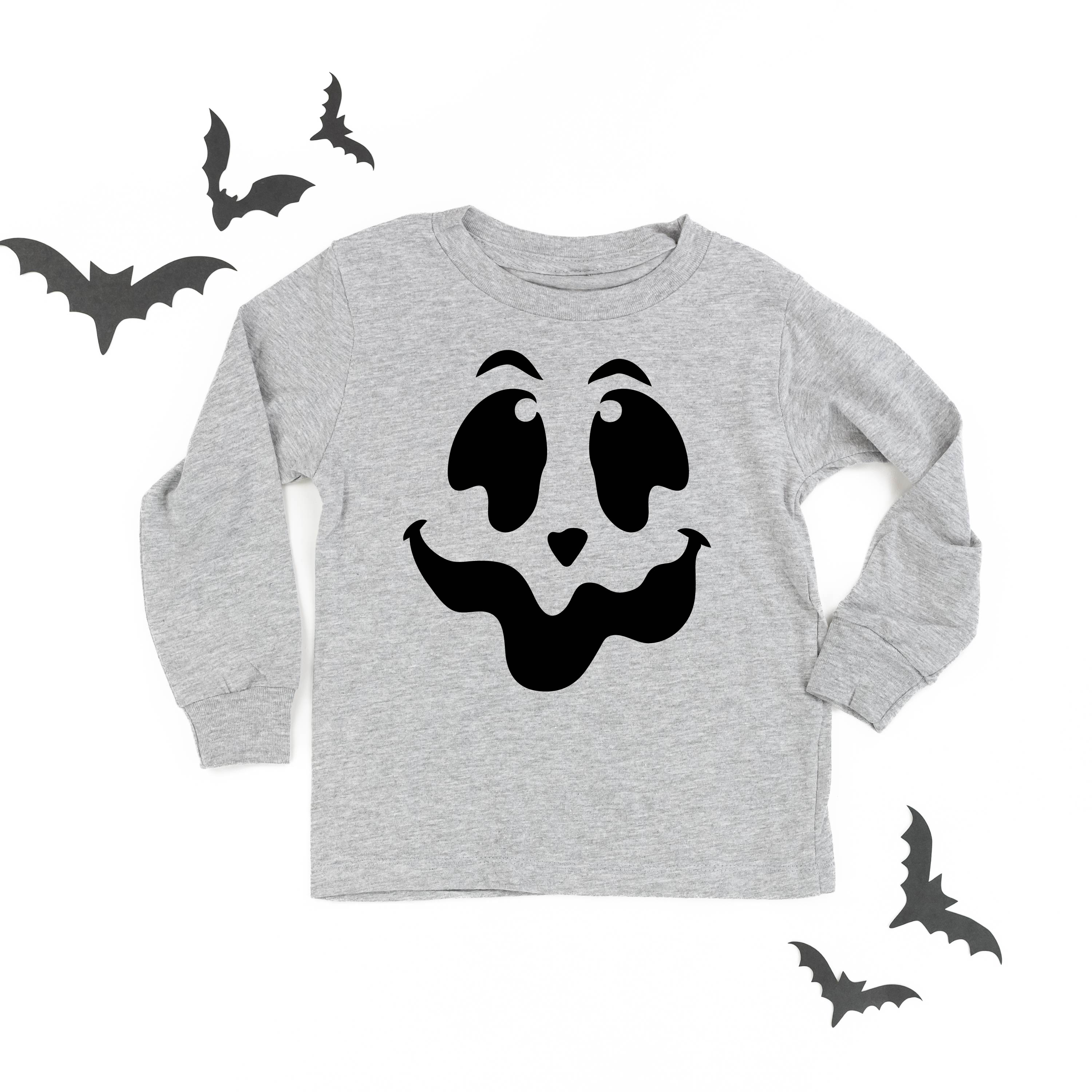 Spooky Jack-o'-lantern Face - Child Long Sleeve Tee Little Mama Shirt Shop