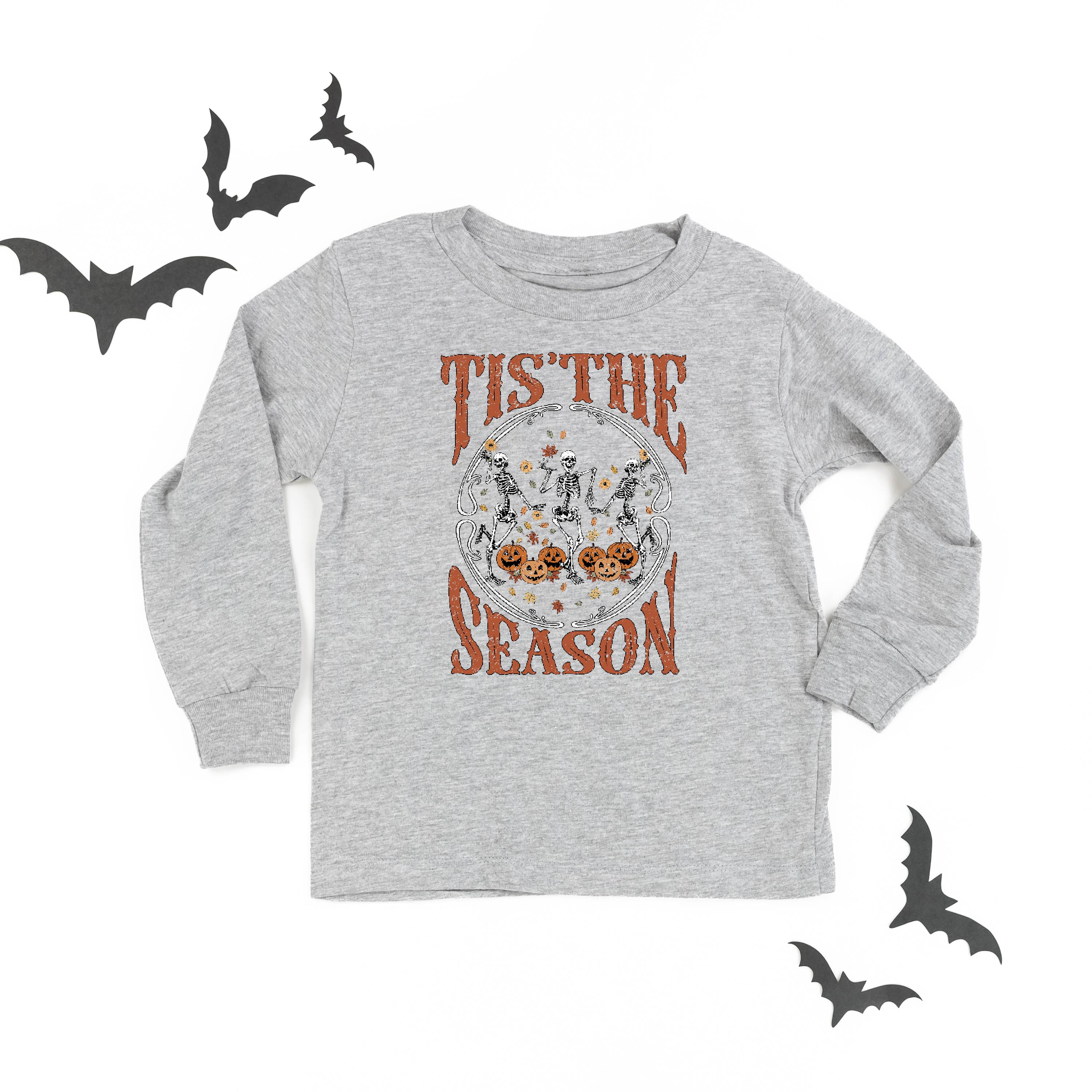 Tis' the Season (Festive Skeletons) - Child Long Sleeve Tee Little Mama Shirt Shop