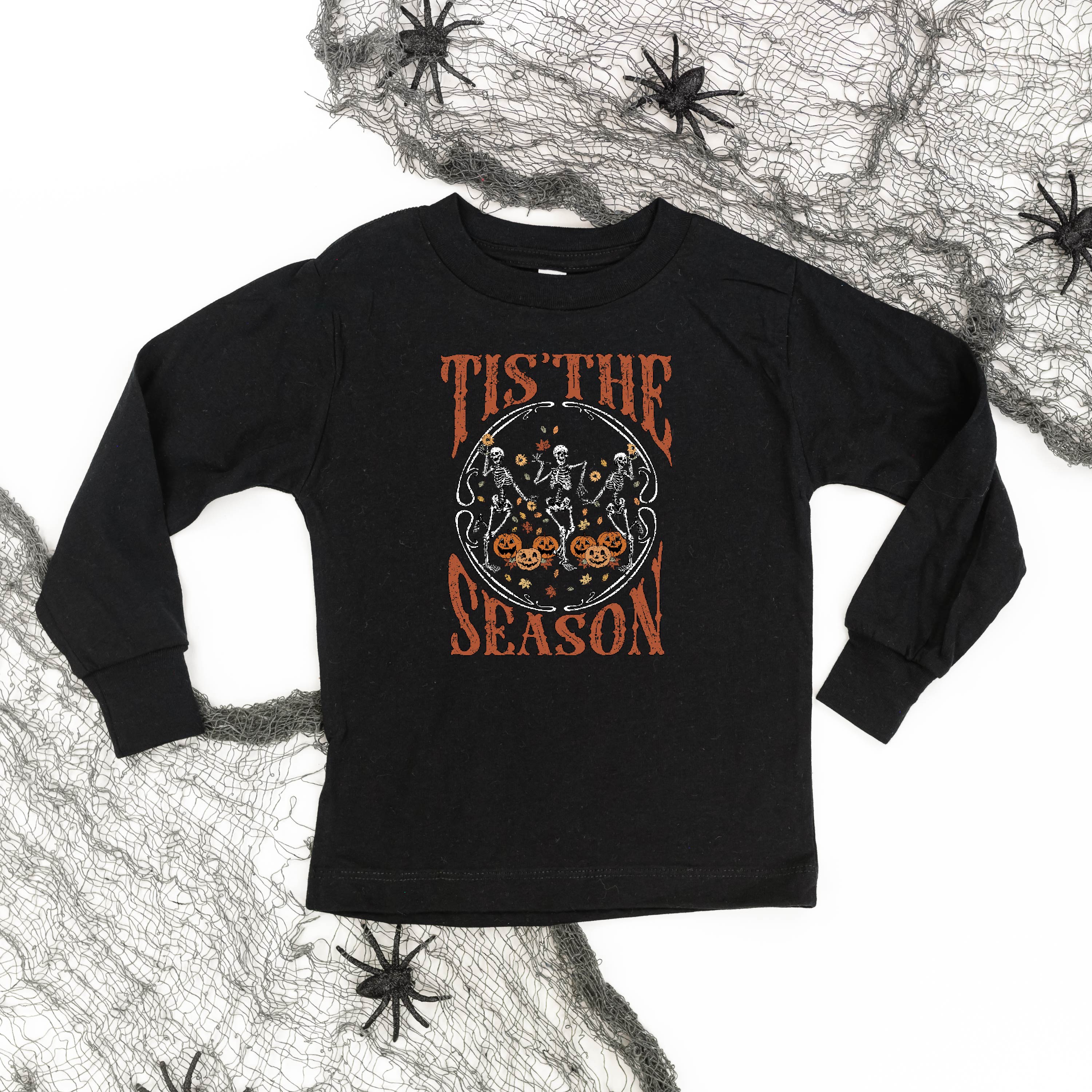 Tis' the Season (Festive Skeletons) - Child Long Sleeve Tee Little Mama Shirt Shop