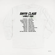 Santa Claus World Tour (f&b) - LONG SLEEVE Comfort Colors Tee Little Mama Shirt Shop
