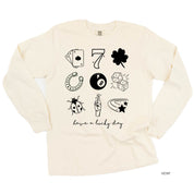 Have A Lucky Day - Long Sleeve Comfort Colors Tee Little Mama Shirt Shop