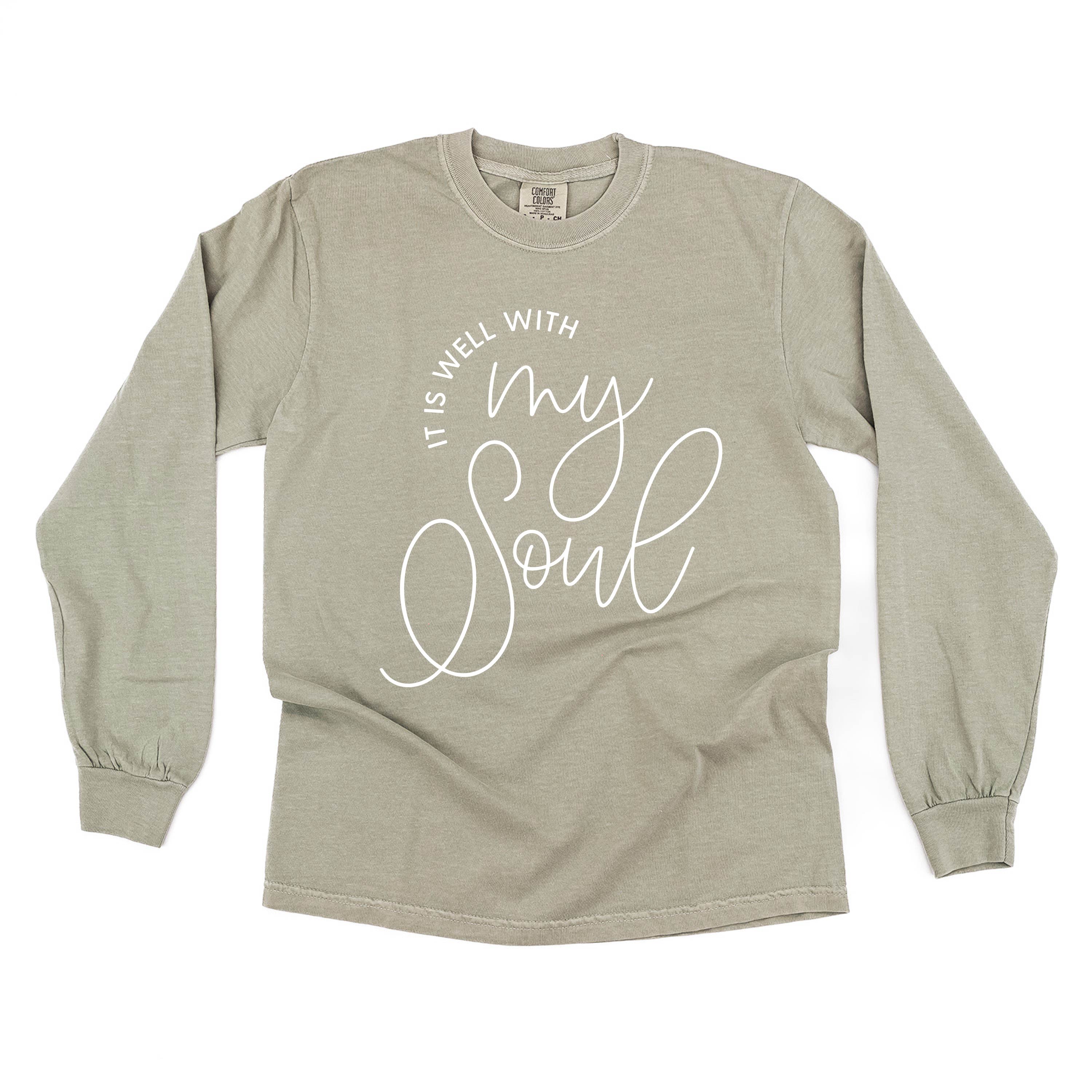 It Is Well With My Soul - LONG SLEEVE Comfort Colors Tee Little Mama Shirt Shop