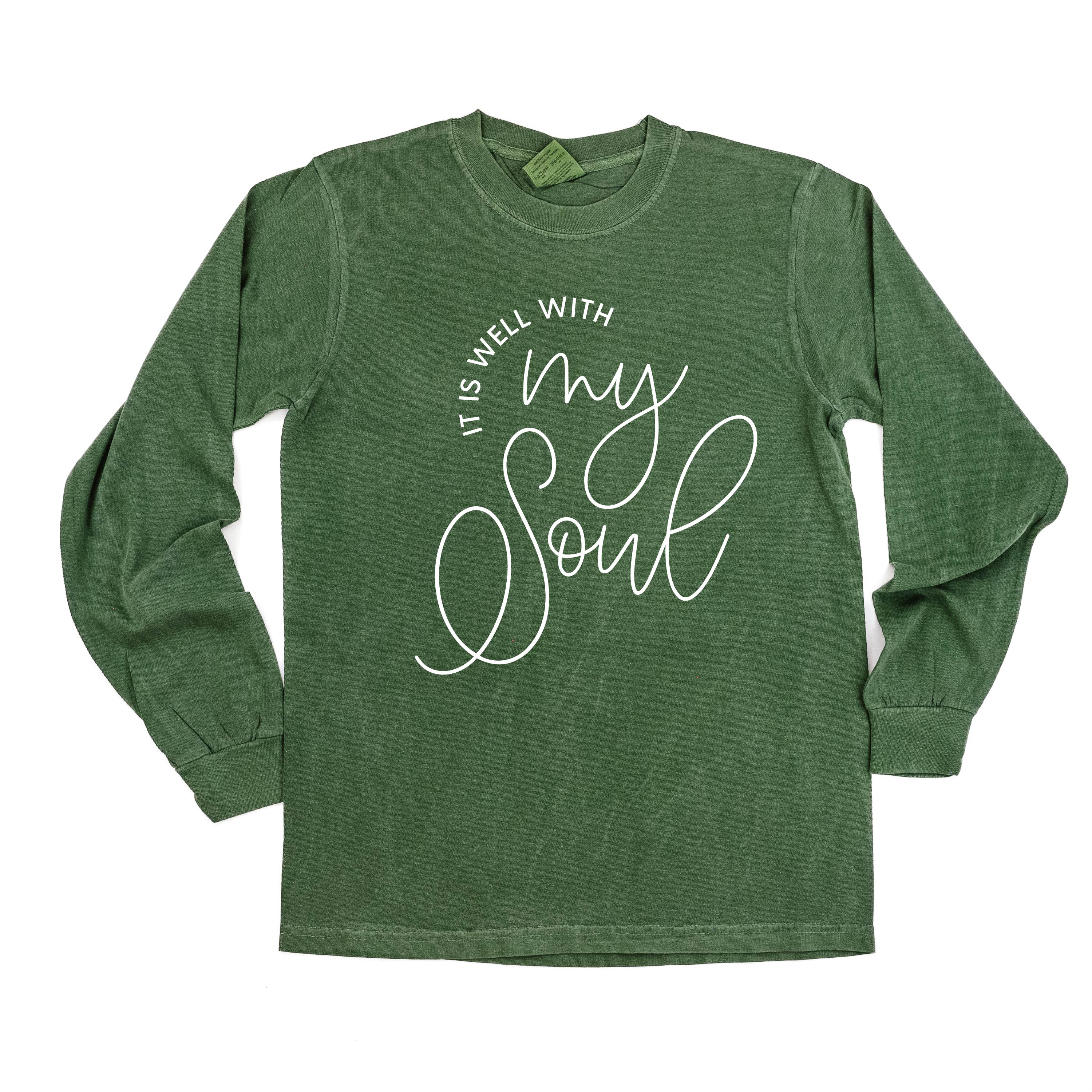 It Is Well With My Soul - LONG SLEEVE Comfort Colors Tee Little Mama Shirt Shop