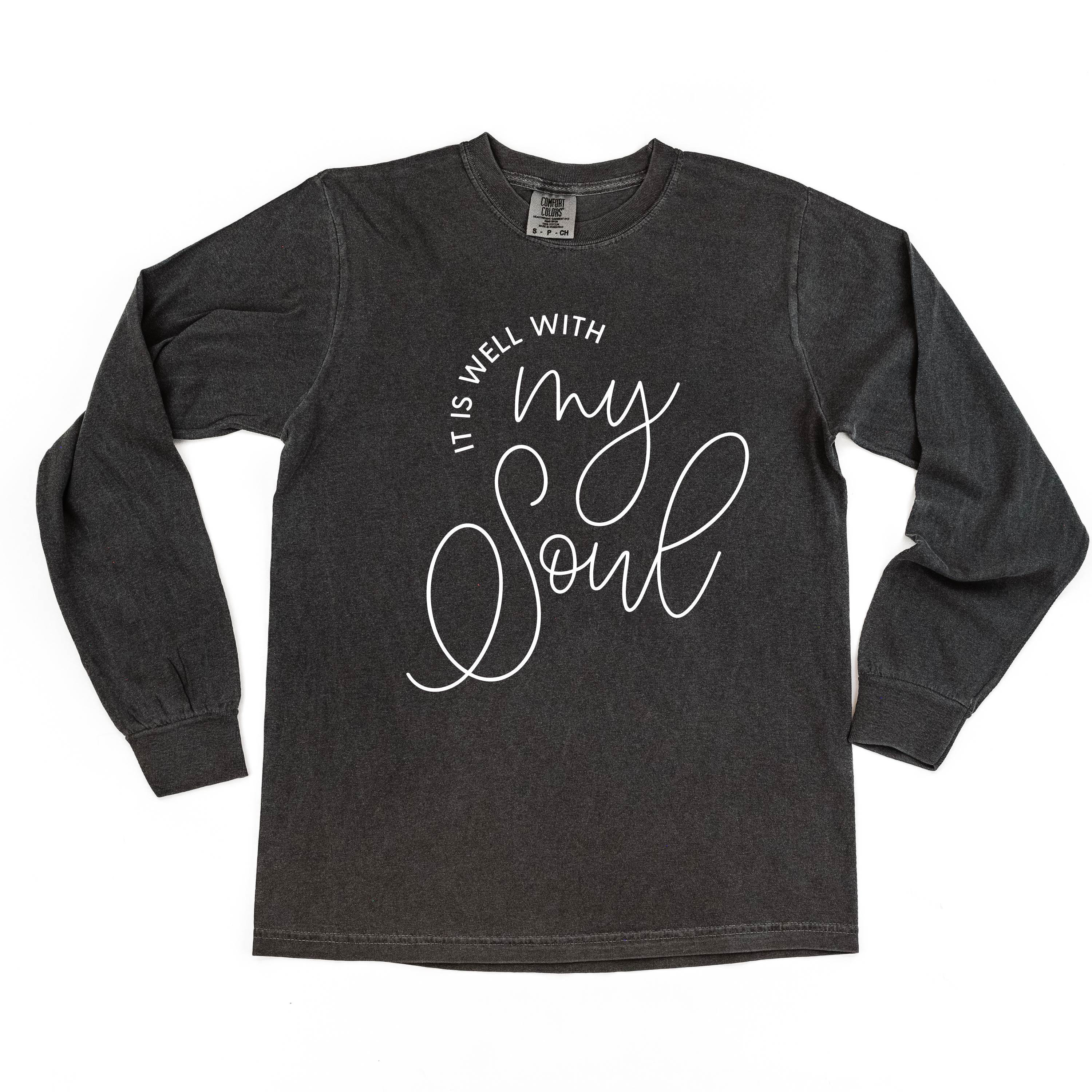 It Is Well With My Soul - LONG SLEEVE Comfort Colors Tee Little Mama Shirt Shop
