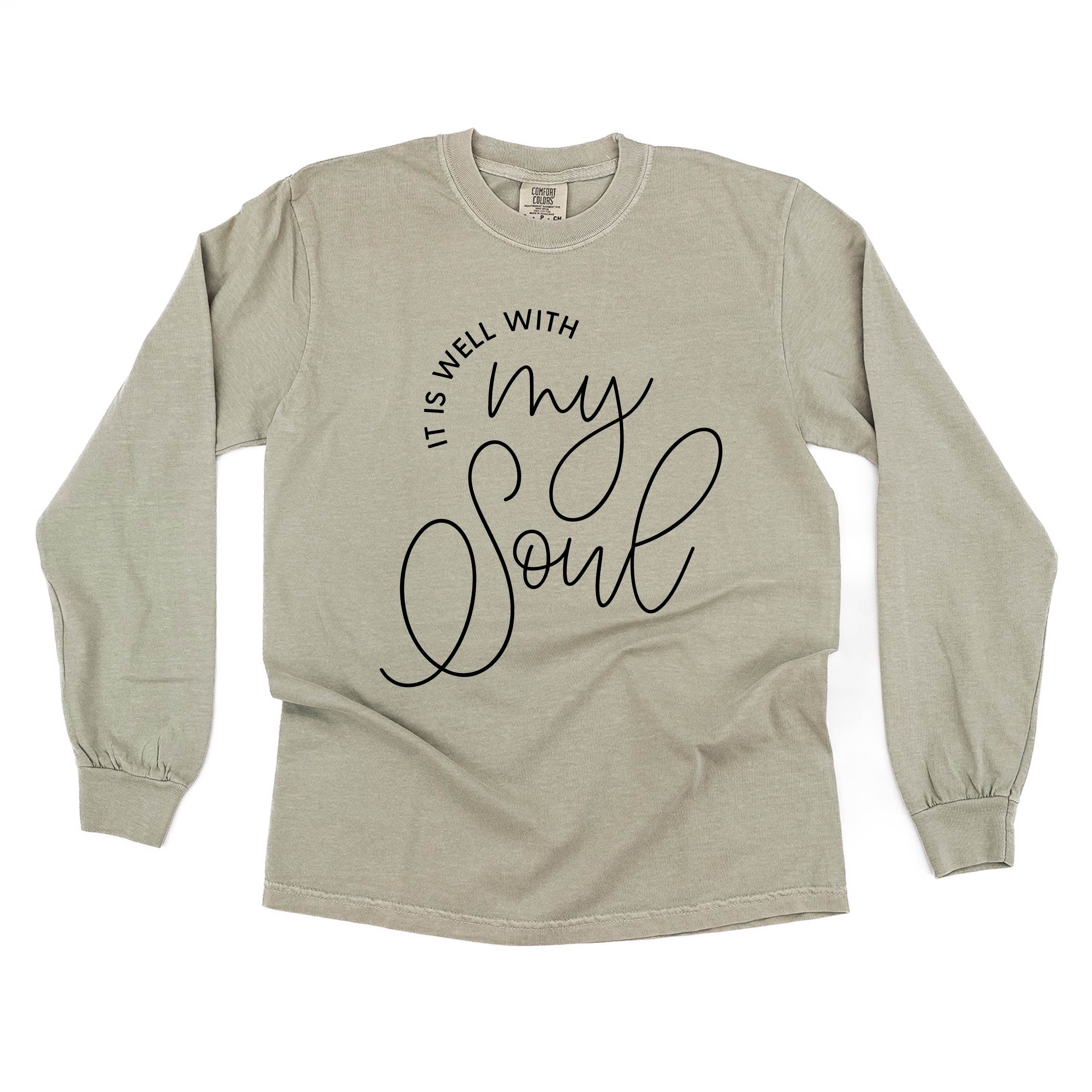 It Is Well With My Soul - LONG SLEEVE Comfort Colors Tee Little Mama Shirt Shop