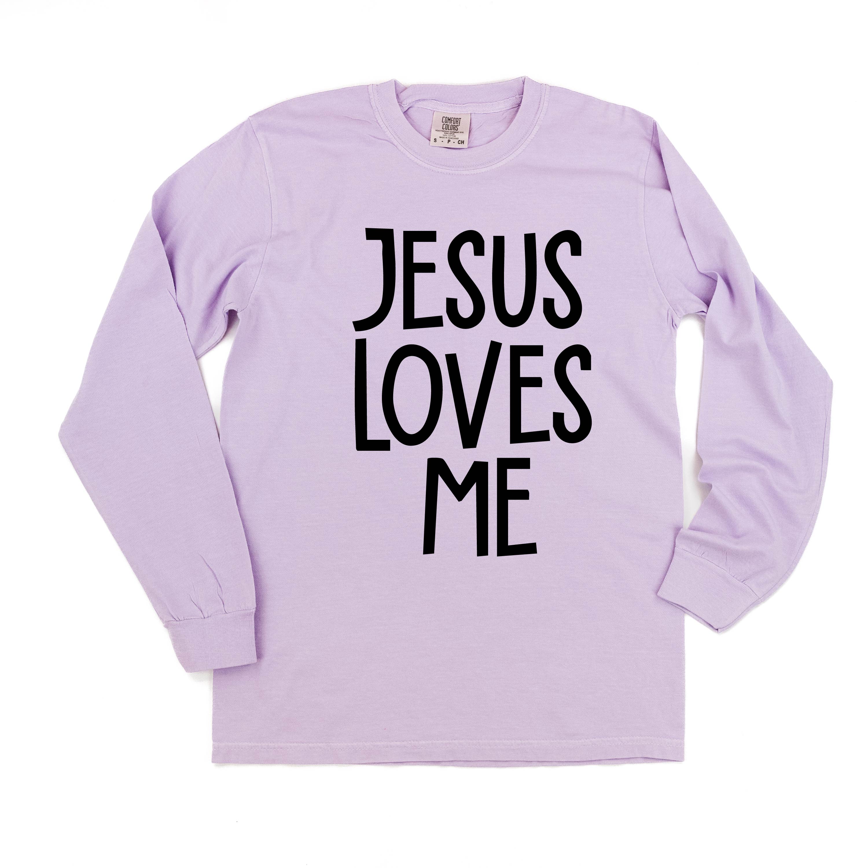 Jesus Loves Me (2025) - LONG SLEEVE Comfort Colors Tee Little Mama Shirt Shop