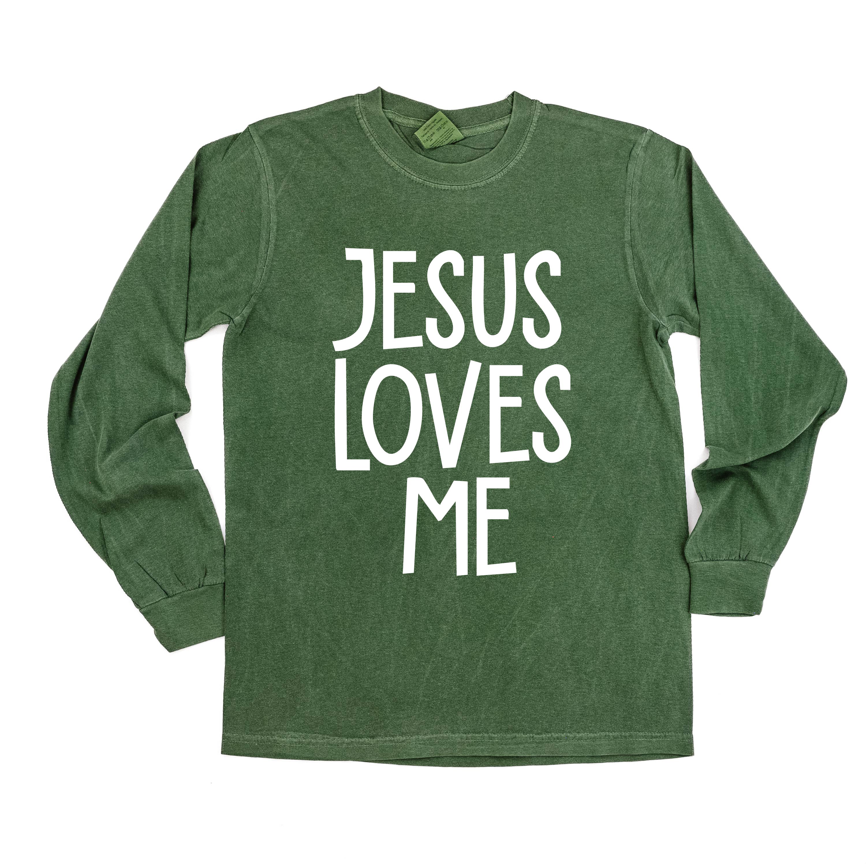 Jesus Loves Me (2025) - LONG SLEEVE Comfort Colors Tee Little Mama Shirt Shop