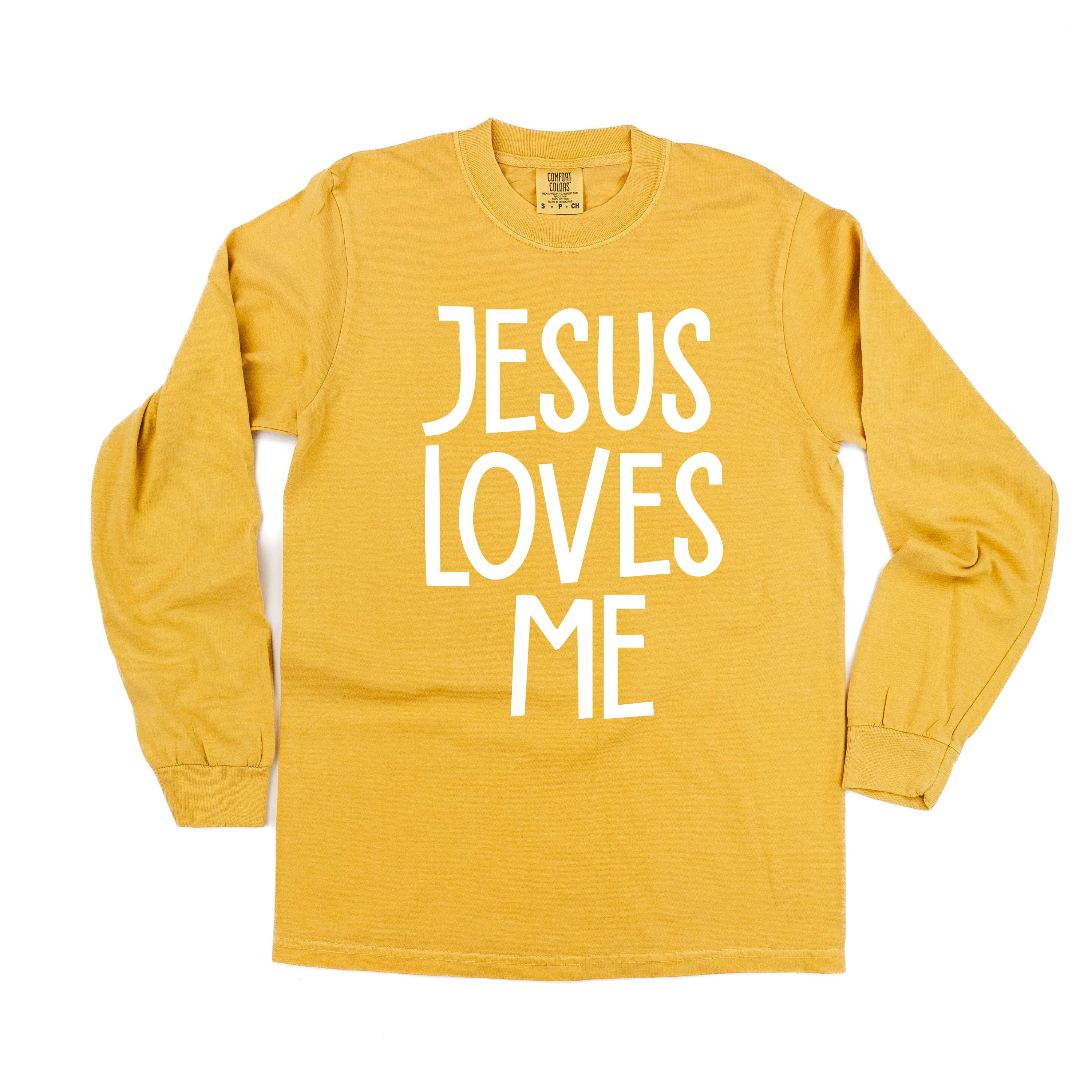Jesus Loves Me (2025) - LONG SLEEVE Comfort Colors Tee Little Mama Shirt Shop
