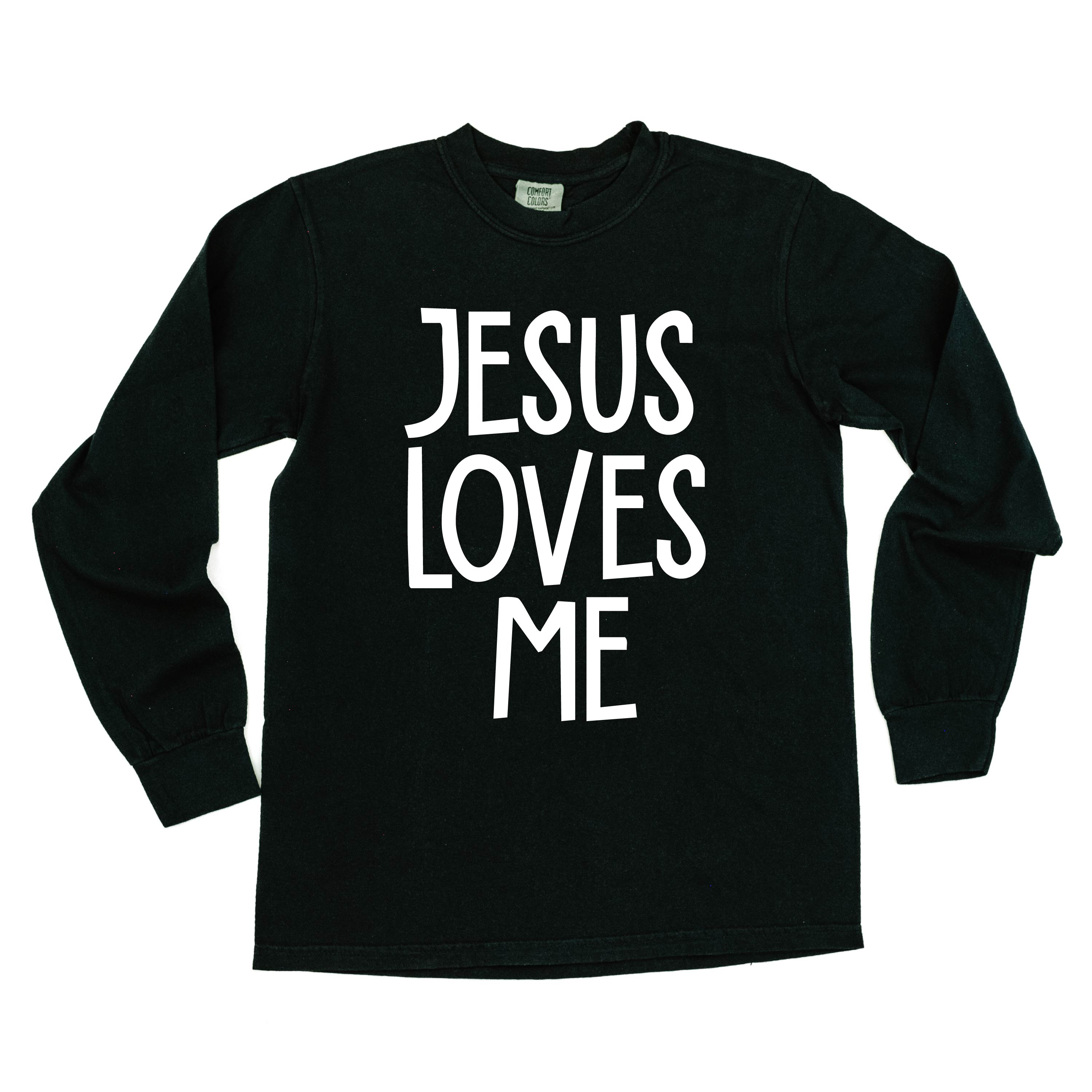 Jesus Loves Me (2025) - LONG SLEEVE Comfort Colors Tee Little Mama Shirt Shop