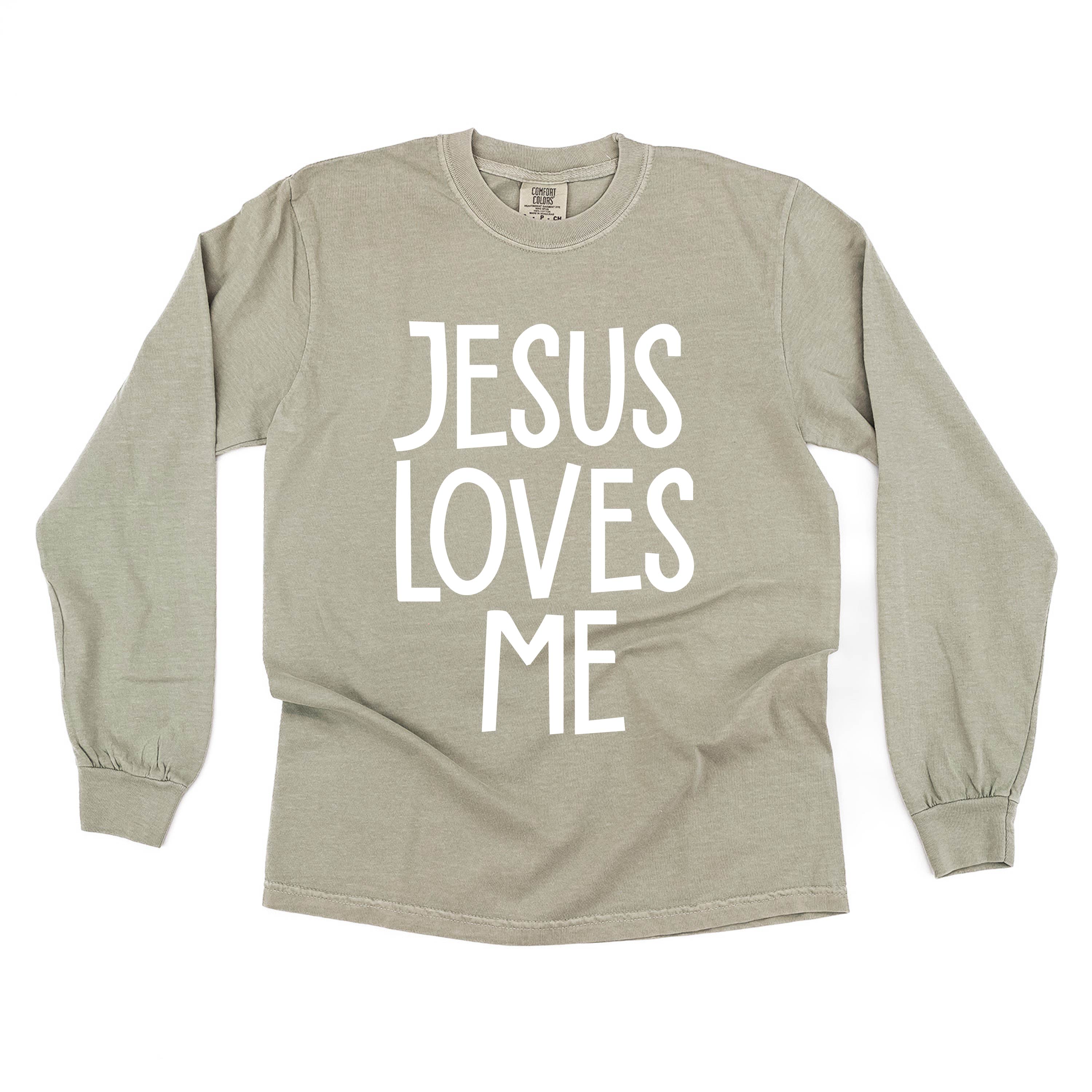 Jesus Loves Me (2025) - LONG SLEEVE Comfort Colors Tee Little Mama Shirt Shop