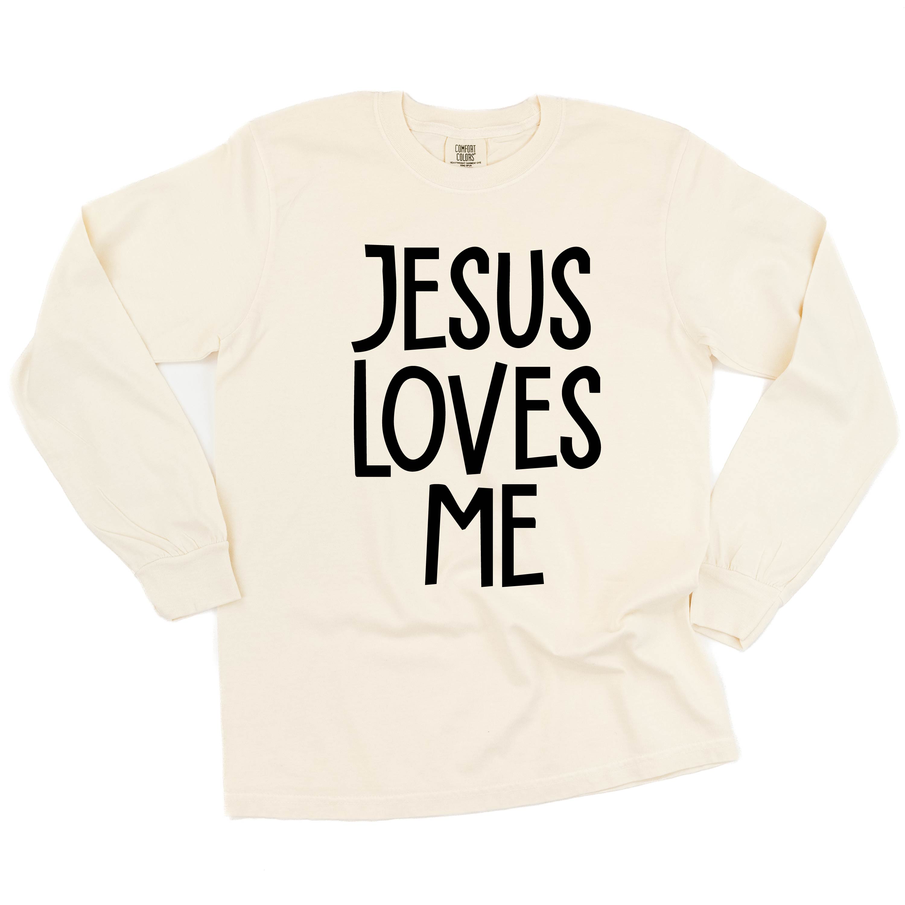 Jesus Loves Me (2025) - LONG SLEEVE Comfort Colors Tee Little Mama Shirt Shop