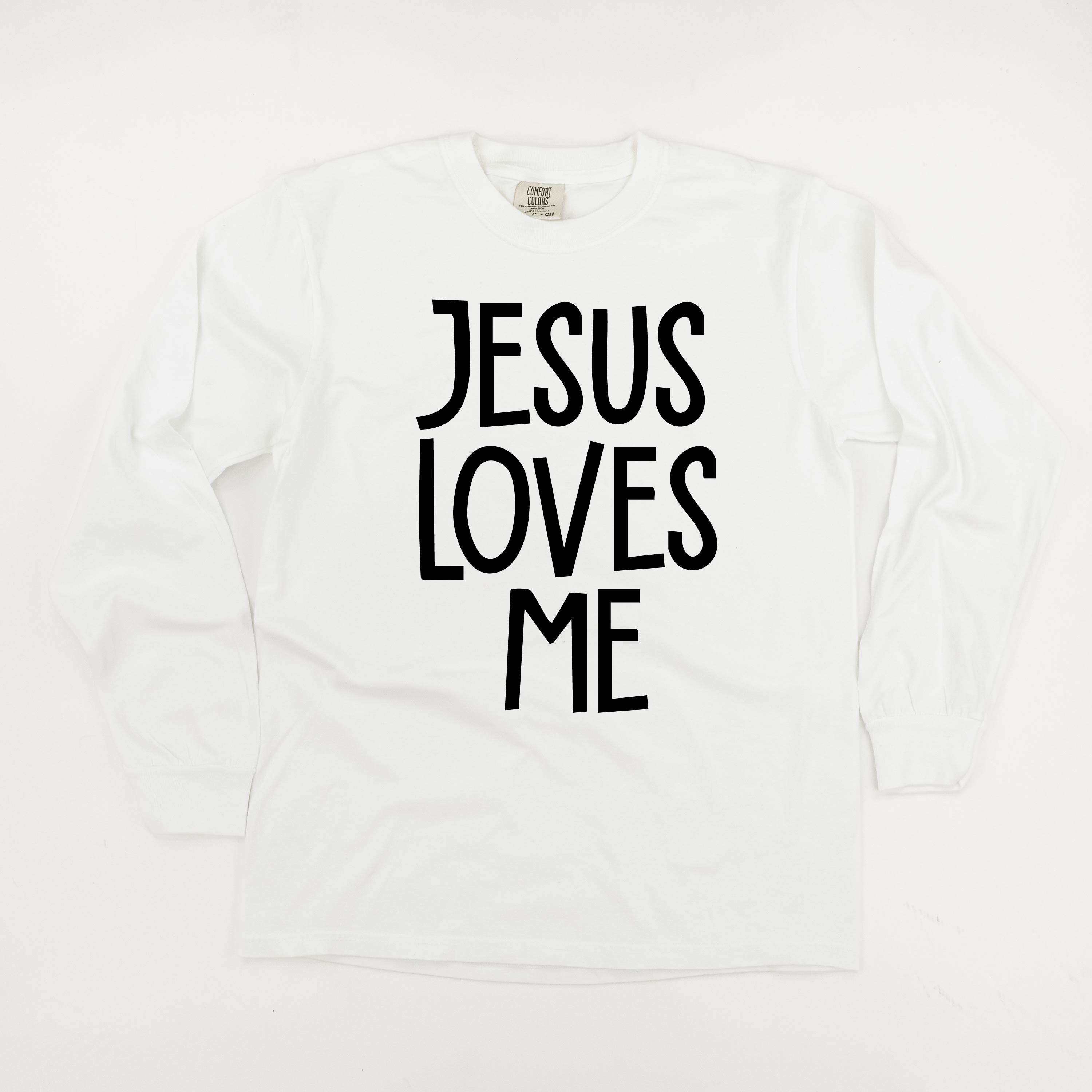 Jesus Loves Me (2025) - LONG SLEEVE Comfort Colors Tee Little Mama Shirt Shop