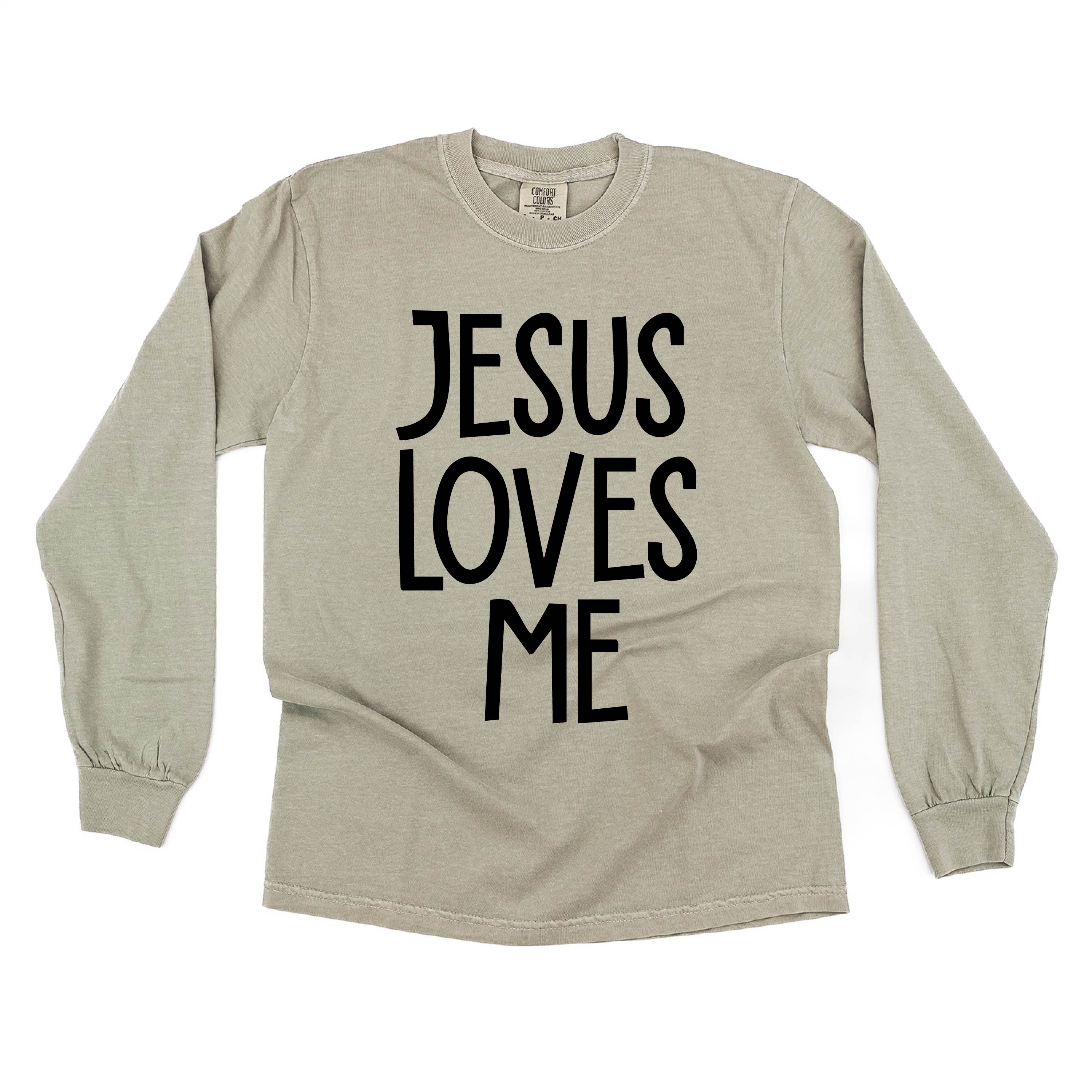 Jesus Loves Me (2025) - LONG SLEEVE Comfort Colors Tee Little Mama Shirt Shop