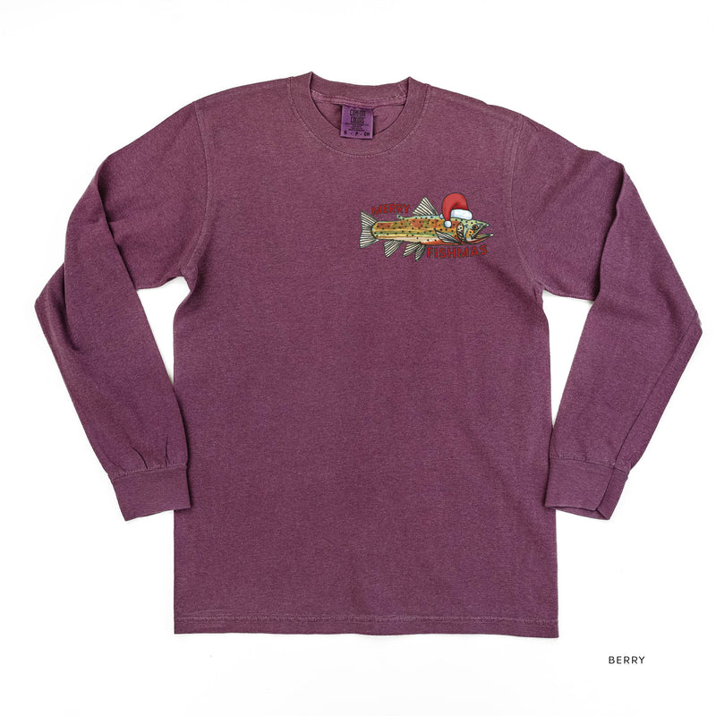 Merry Fishmas (pocket) - LONG SLEEVE Comfort Colors Tee