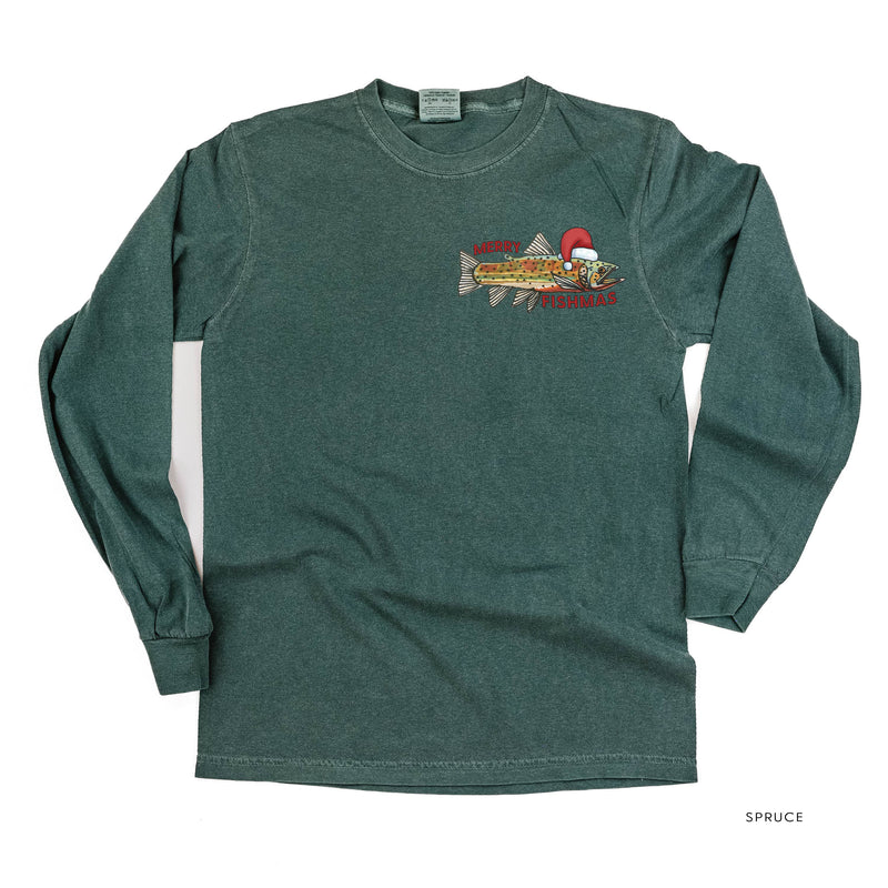 Merry Fishmas (pocket) - LONG SLEEVE Comfort Colors Tee