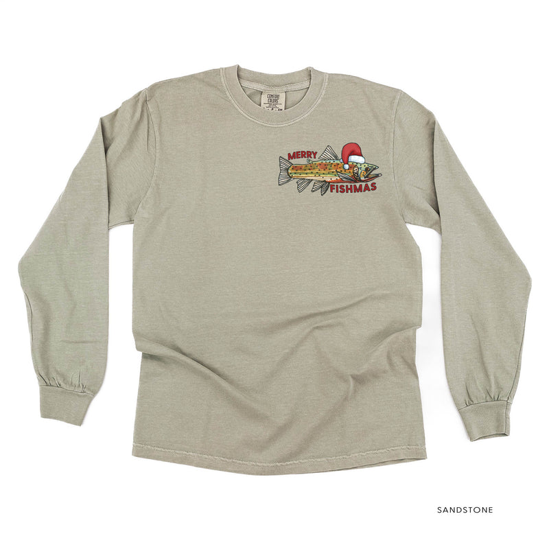 Merry Fishmas (pocket) - LONG SLEEVE Comfort Colors Tee