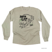 Santa Claus World Tour (f&b) - LONG SLEEVE Comfort Colors Tee Little Mama Shirt Shop