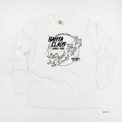 Santa Claus World Tour (f&b) - LONG SLEEVE Comfort Colors Tee Little Mama Shirt Shop