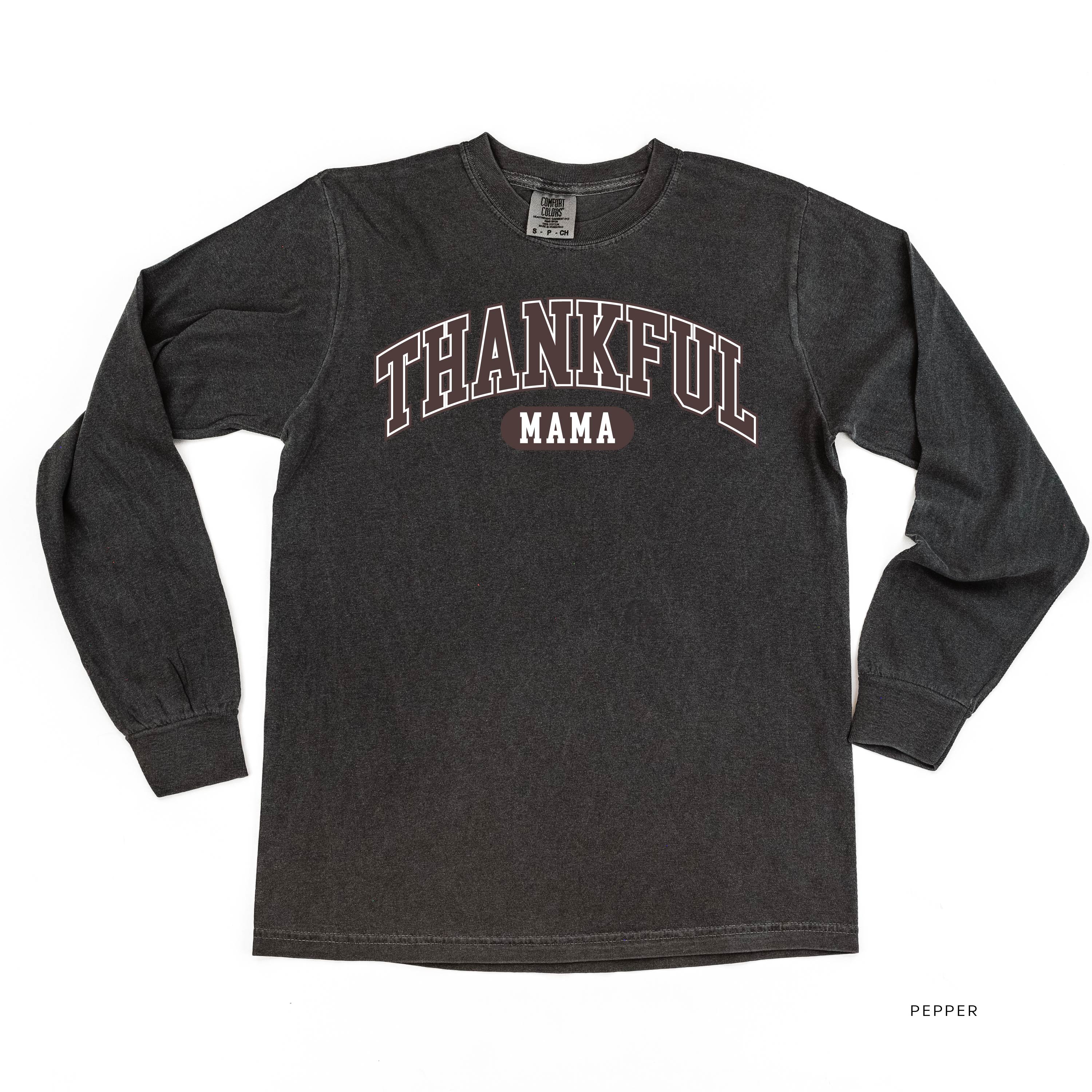 Thankful Mama - LONG SLEEVE Comfort Colors Tee Little Mama Shirt Shop