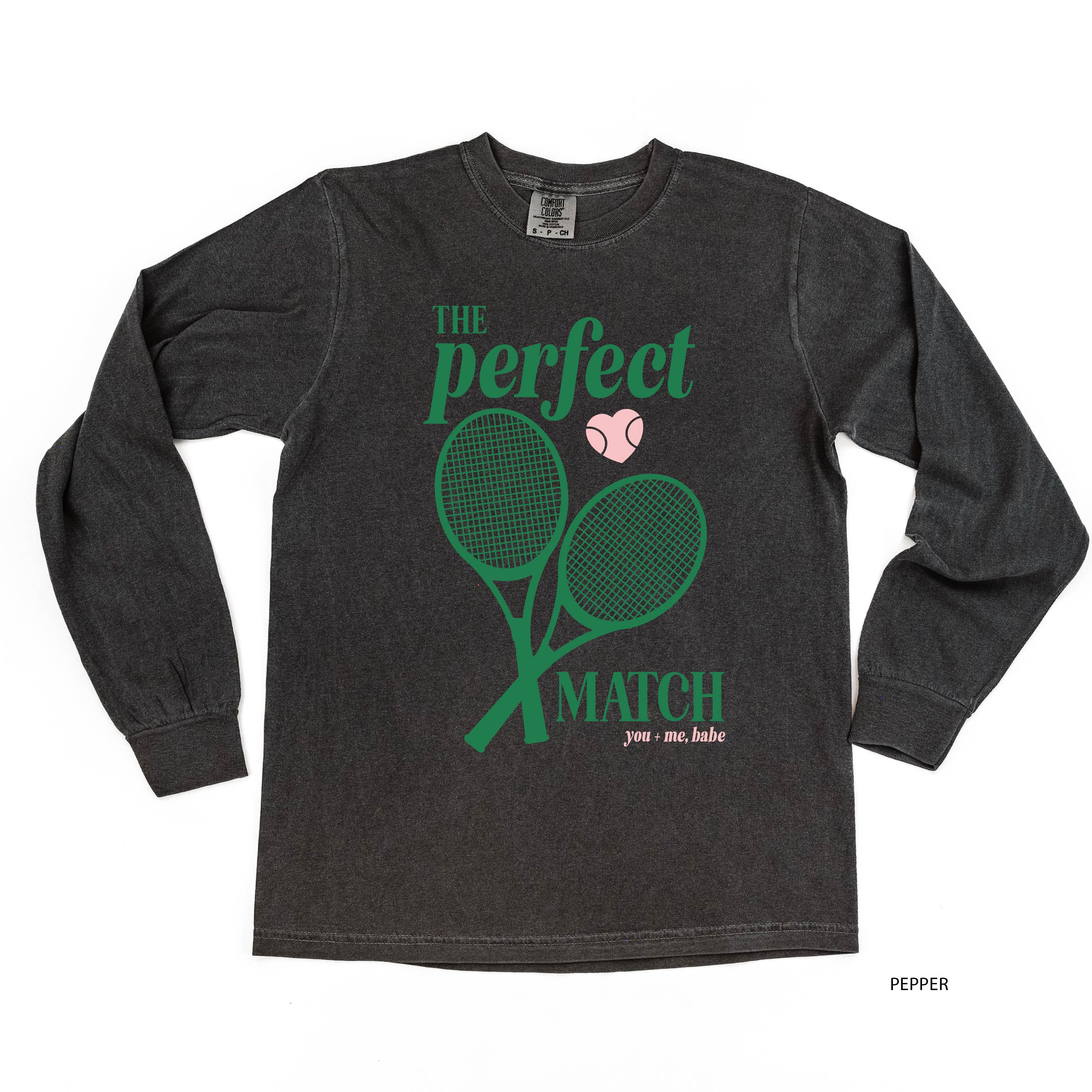 Tennis - The Perfect Match - LONG SLEEVE Comfort Colors Tee Little Mama Shirt Shop