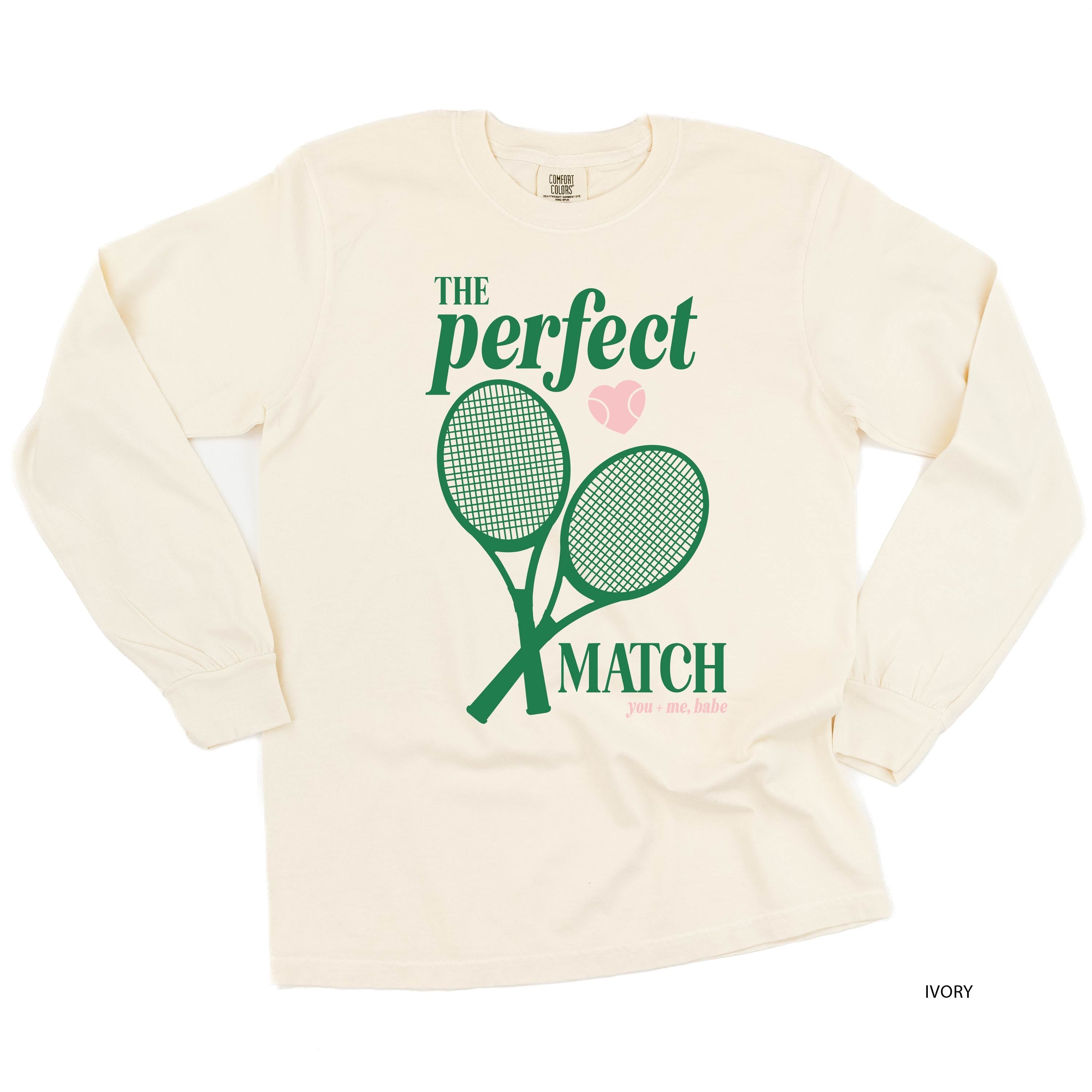 Tennis - The Perfect Match - LONG SLEEVE Comfort Colors Tee Little Mama Shirt Shop