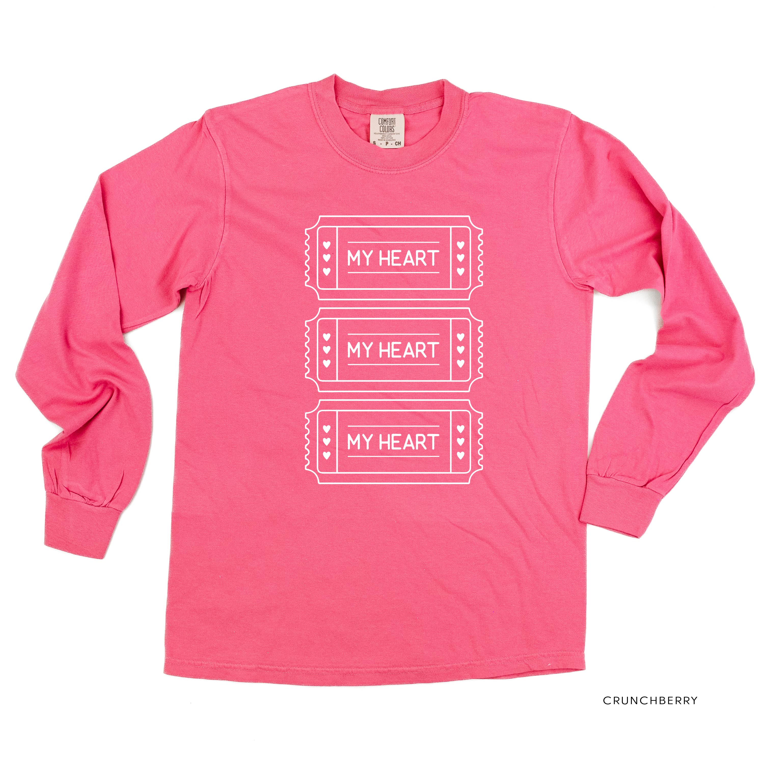 Ticket To My Heart - LONG SLEEVE Comfort Colors Tee Little Mama Shirt Shop