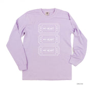 Ticket To My Heart - LONG SLEEVE Comfort Colors Tee Little Mama Shirt Shop