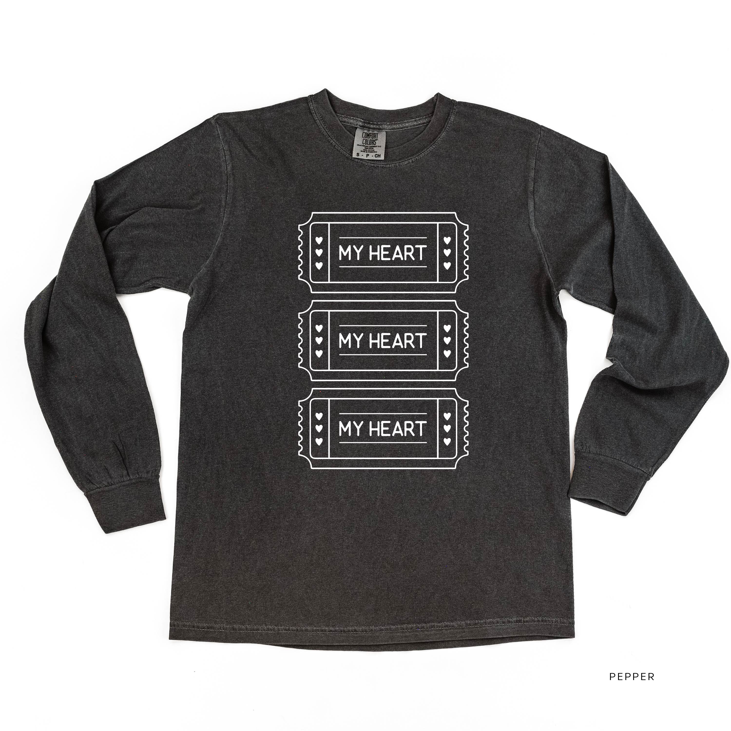Ticket To My Heart - LONG SLEEVE Comfort Colors Tee Little Mama Shirt Shop