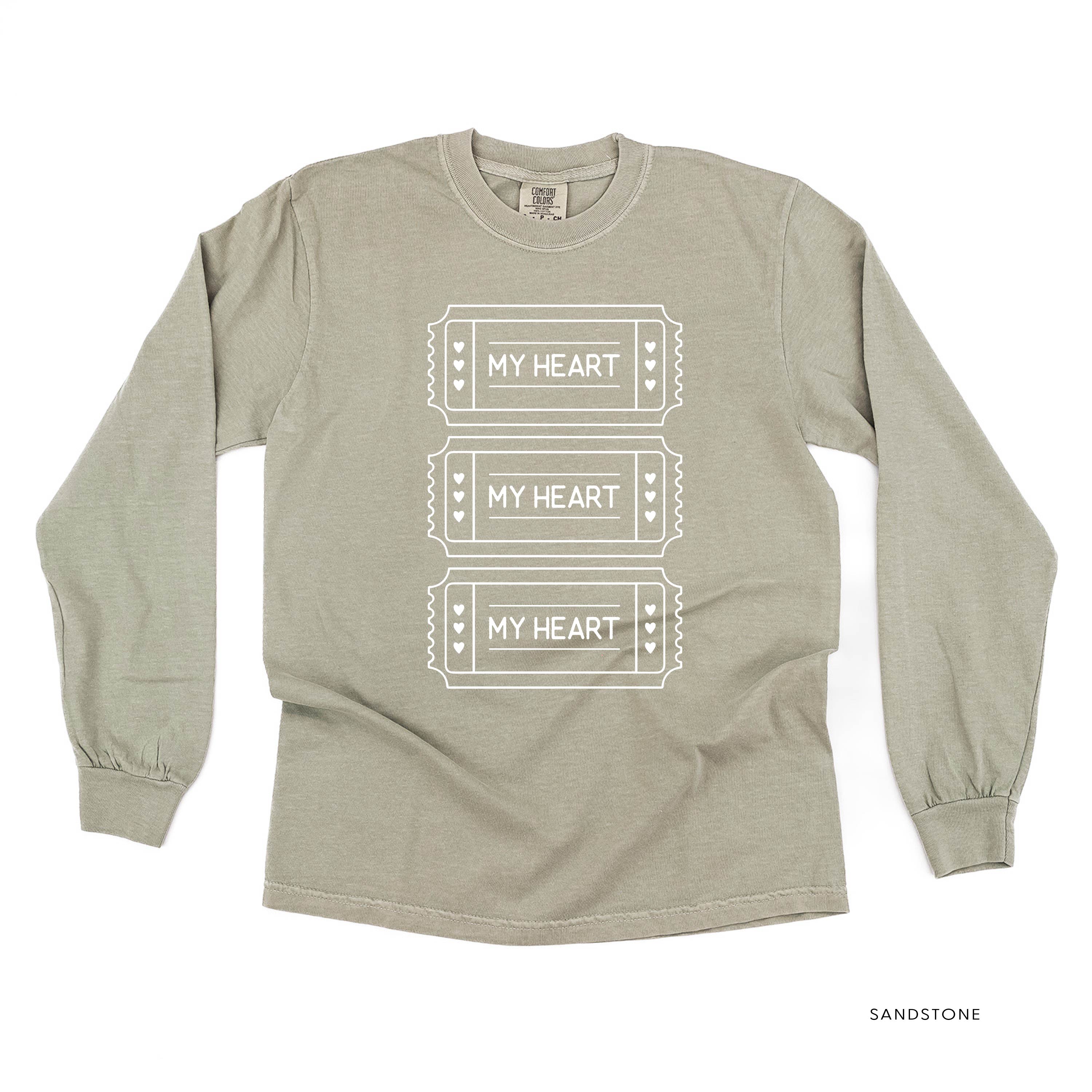 Ticket To My Heart - LONG SLEEVE Comfort Colors Tee Little Mama Shirt Shop