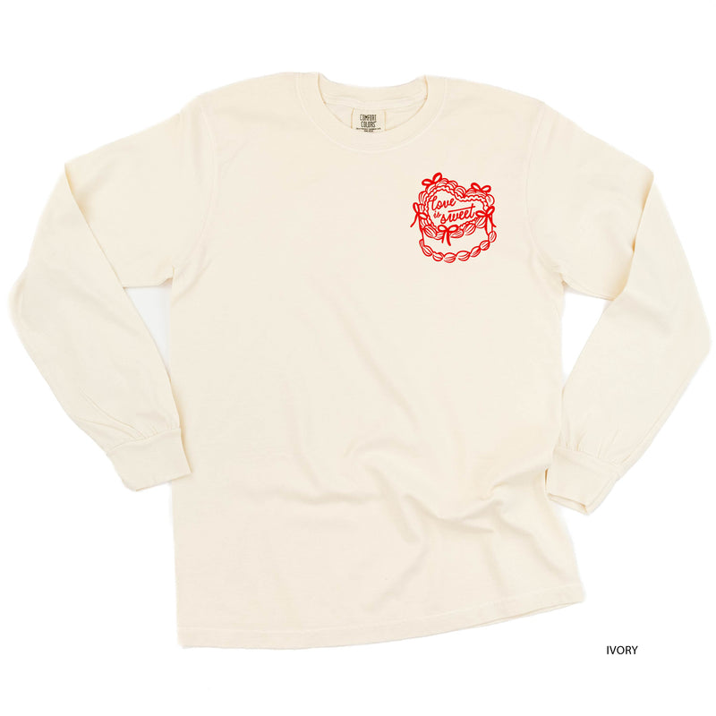 Love Is Sweet (pocket) - LONG SLEEVE Comfort Colors Tee