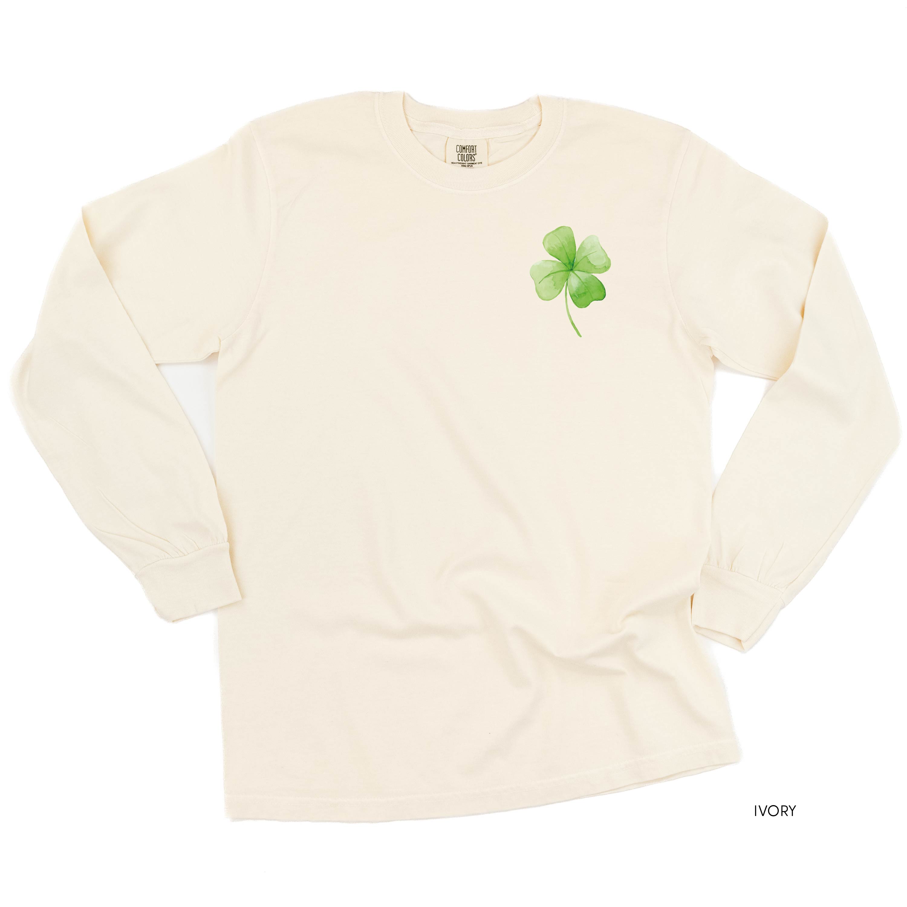 Watercolor Lucky You (pf&b) - LONG SLEEVE Comfort Colors Tee Little Mama Shirt Shop