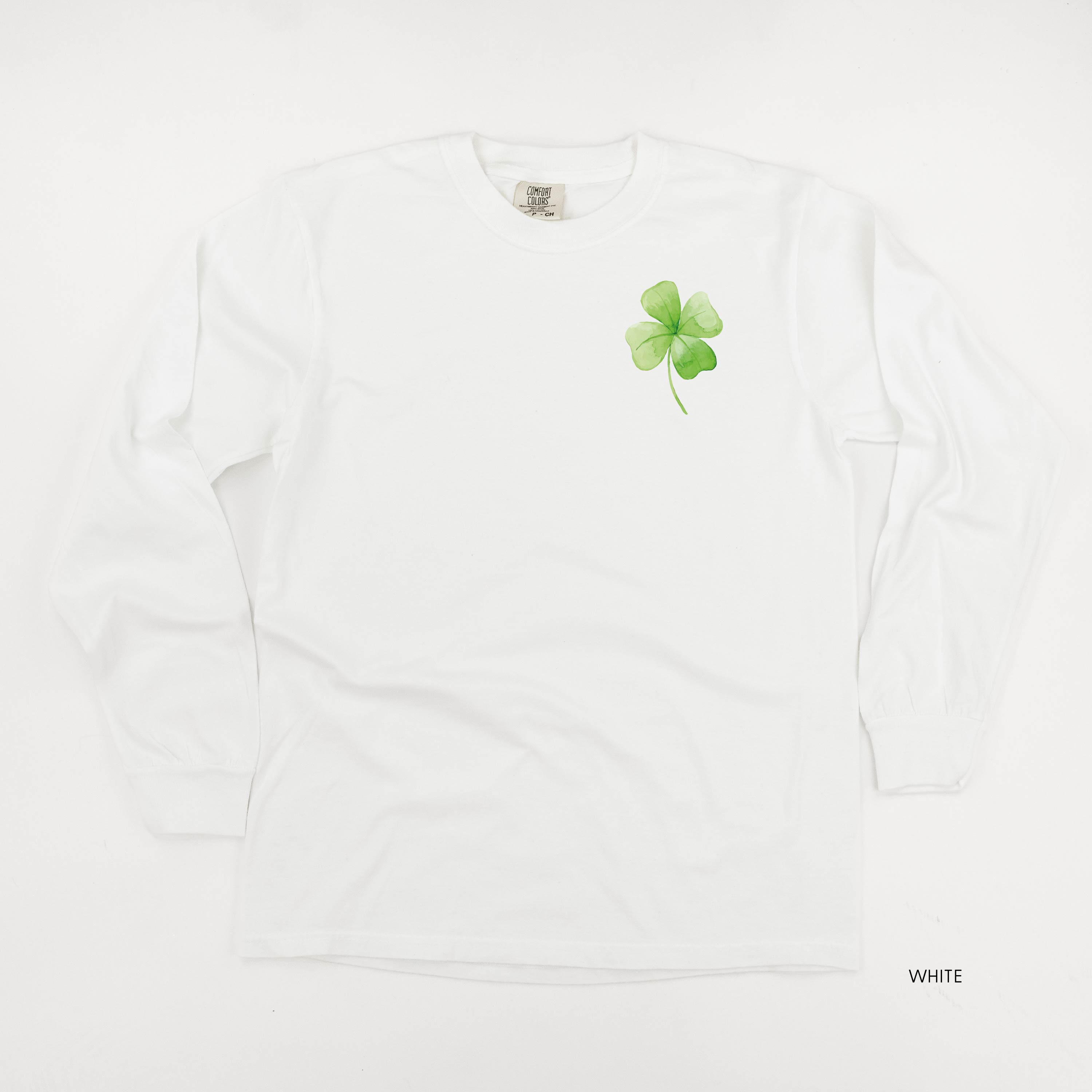 Watercolor Lucky You (pf&b) - LONG SLEEVE Comfort Colors Tee Little Mama Shirt Shop