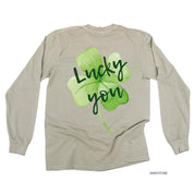 Watercolor Lucky You (pf&b) - LONG SLEEVE Comfort Colors Tee Little Mama Shirt Shop