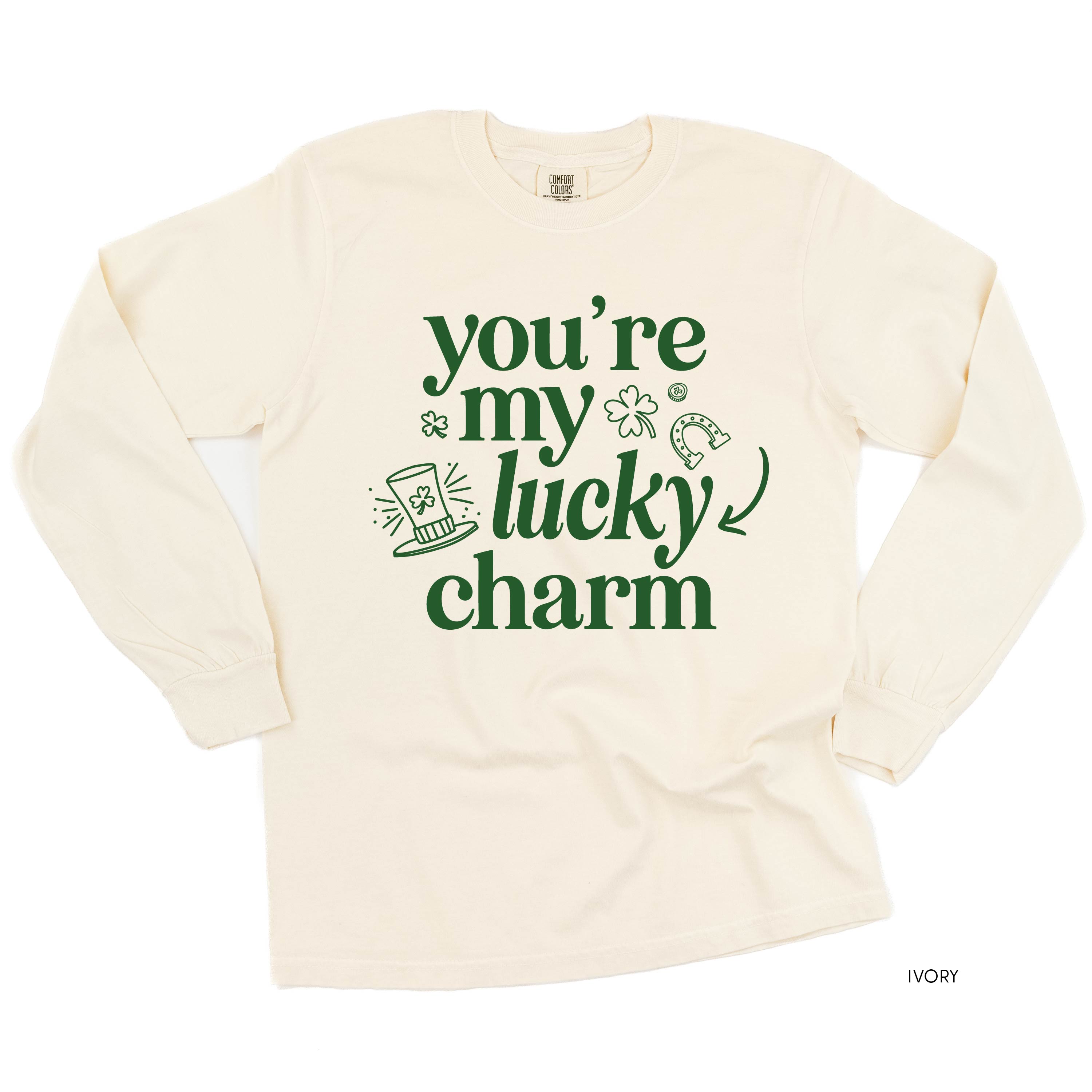You're My Lucky Charm - LONG SLEEVE Comfort Colors Tee Little Mama Shirt Shop