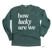 How Lucky Are We - Long Sleeve Comfort Colors Tee Little Mama Shirt Shop
