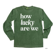 How Lucky Are We - Long Sleeve Comfort Colors Tee Little Mama Shirt Shop