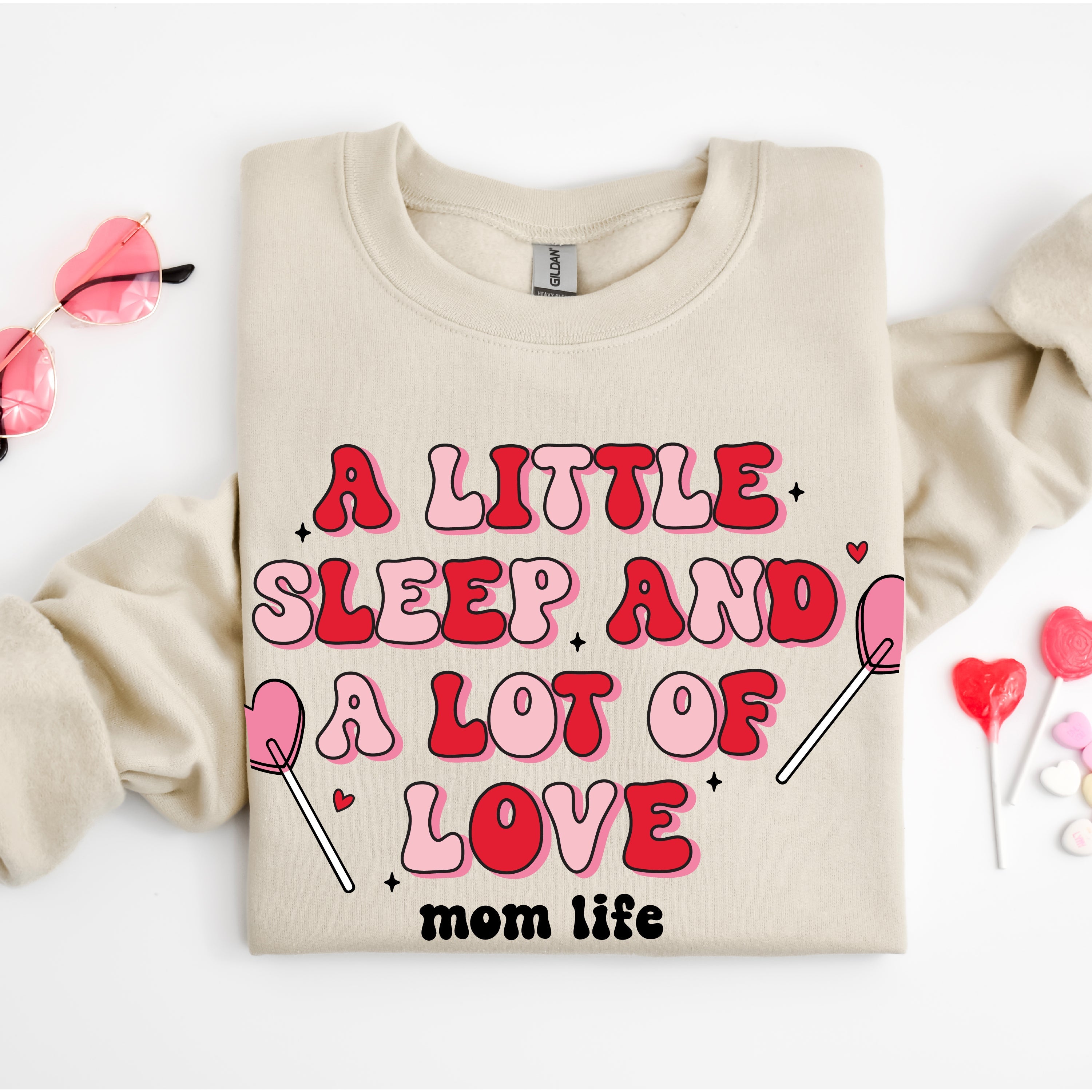 A Little Sleep And A Lot Of Love - BASIC Fleece Little Mama Shirt Shop LLC